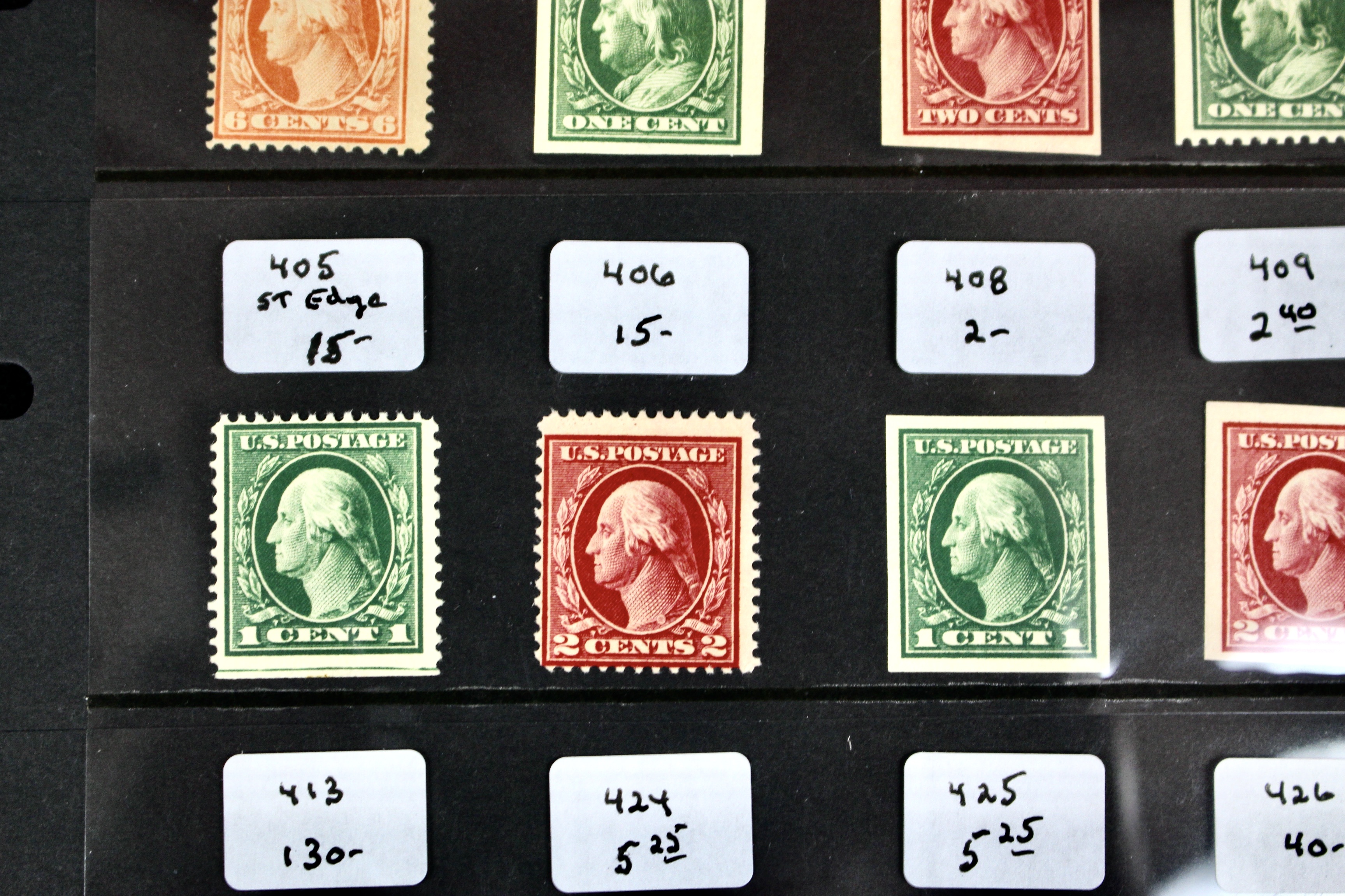 Thirty Early MNH U.S. Washington/Franklin Stamps