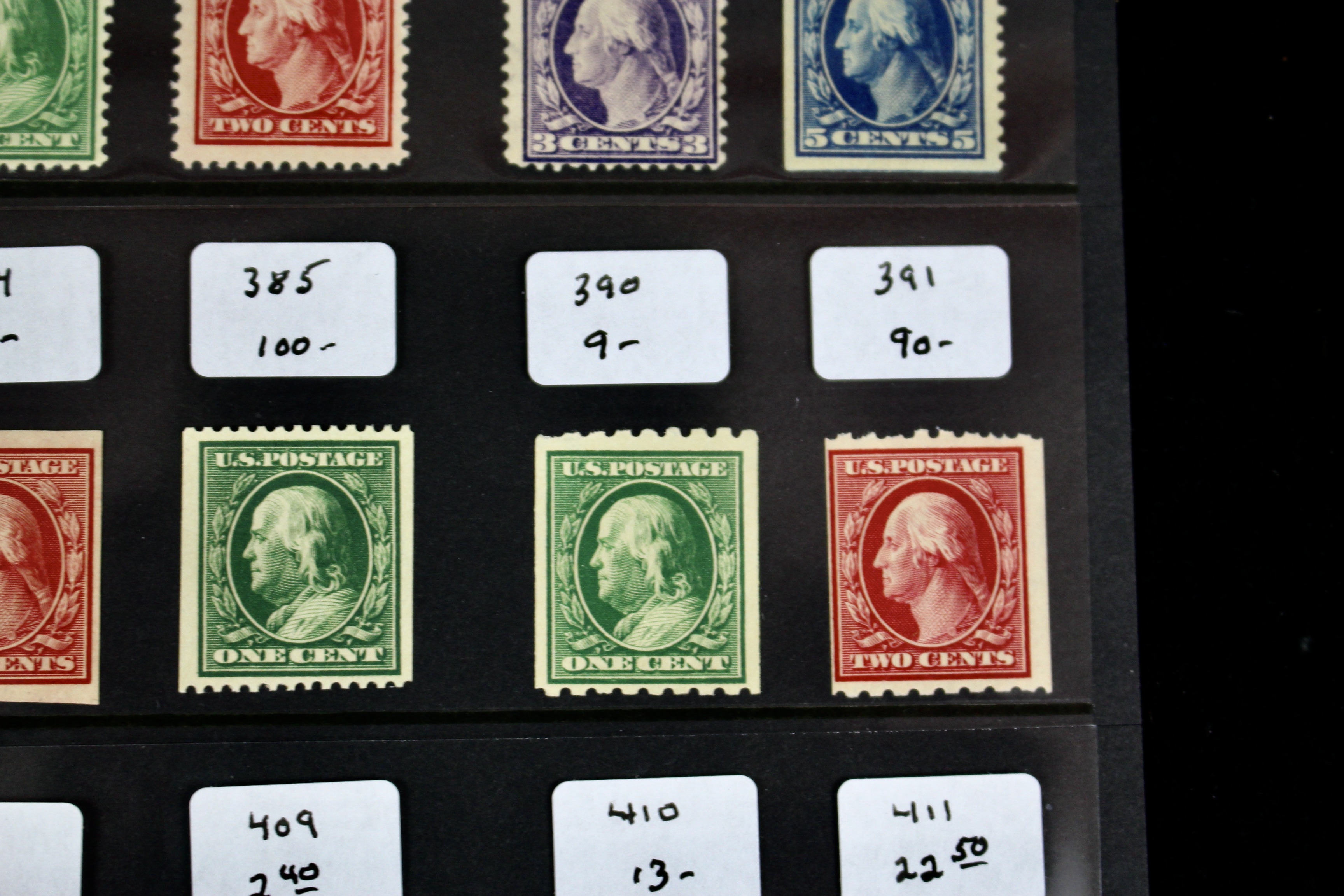 Thirty Early MNH U.S. Washington/Franklin Stamps