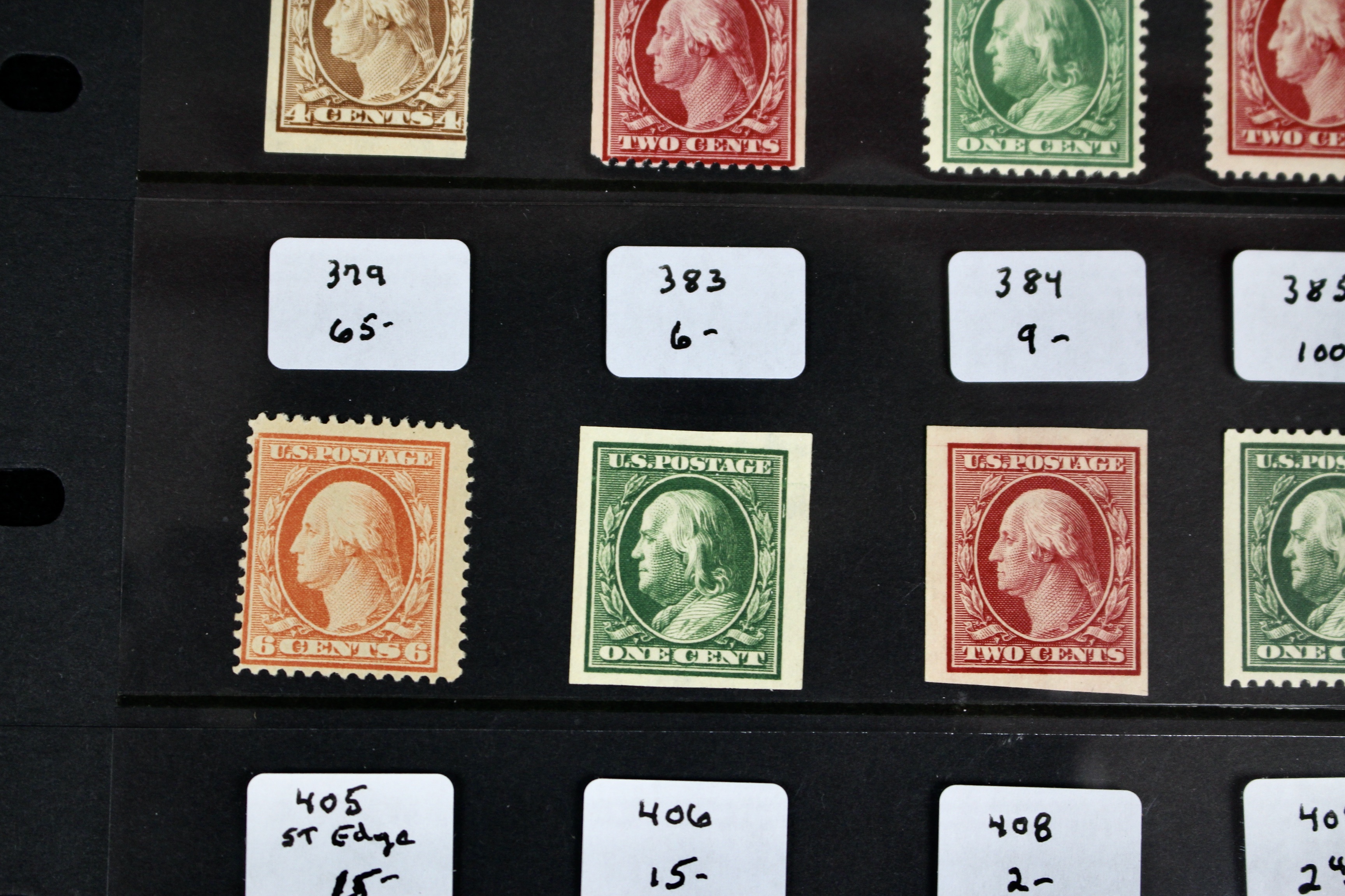 Thirty Early MNH U.S. Washington/Franklin Stamps