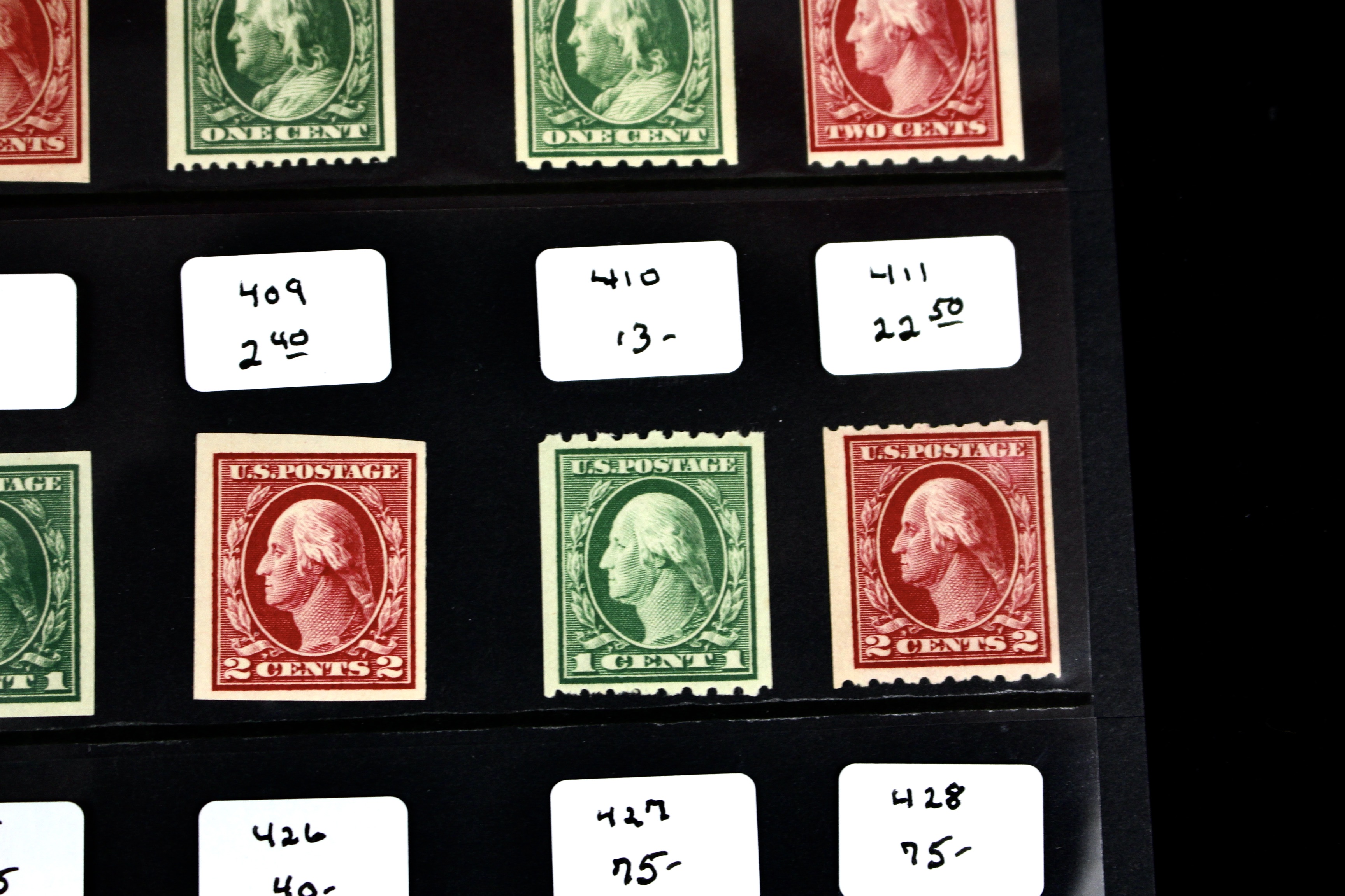 Thirty Early MNH U.S. Washington/Franklin Stamps