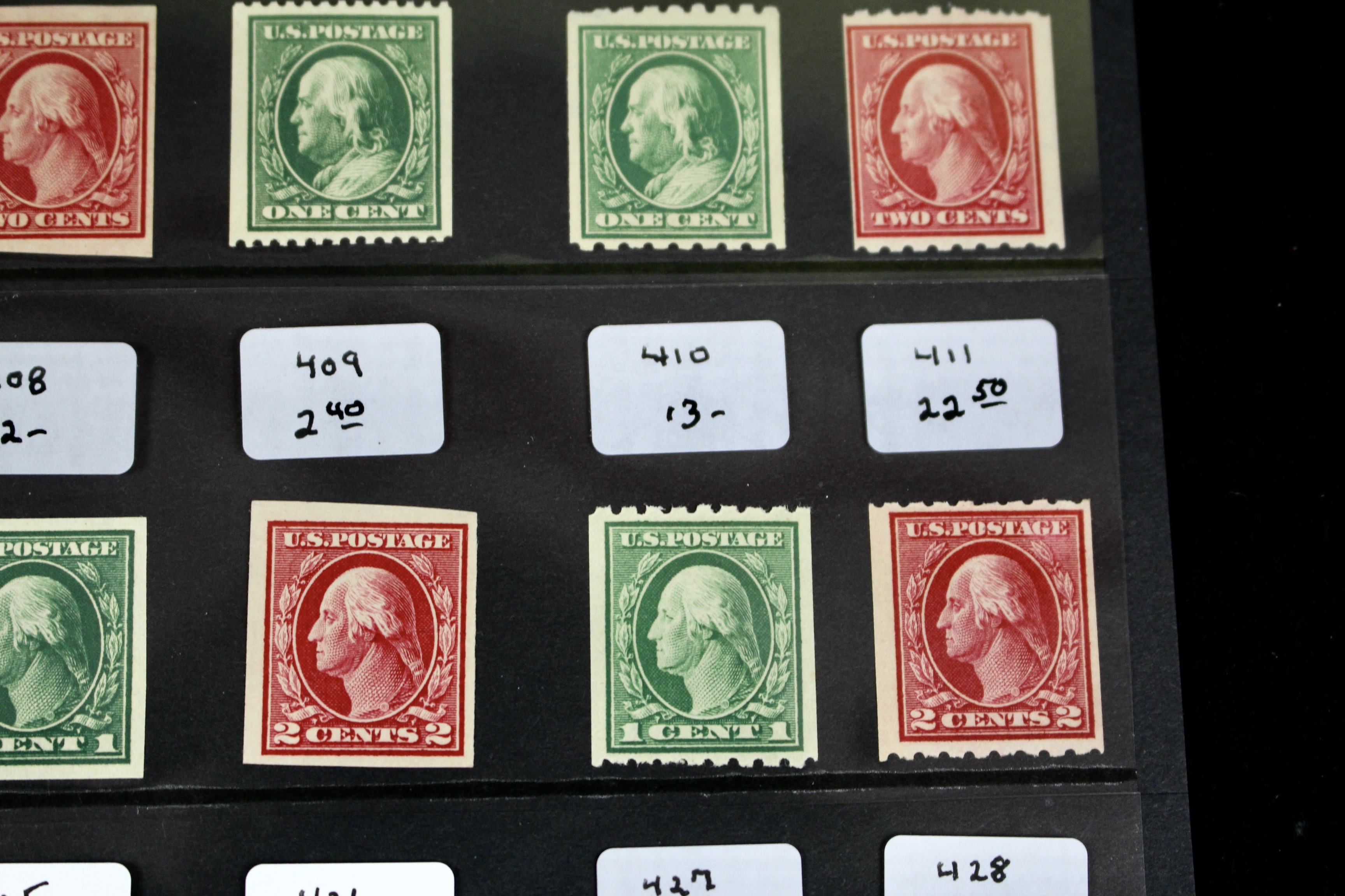 Thirty Early MNH U.S. Washington/Franklin Stamps