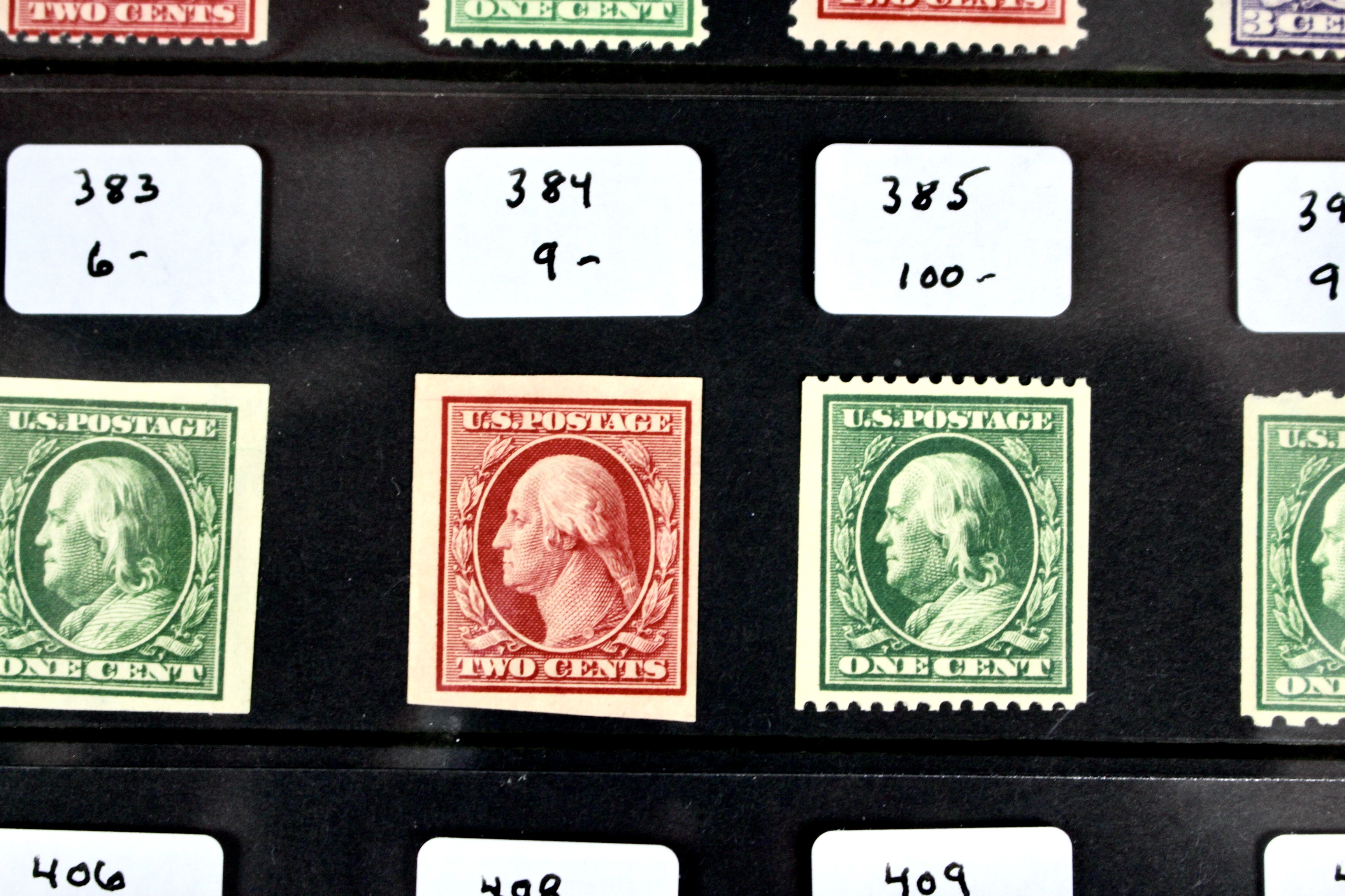 Thirty Early MNH U.S. Washington/Franklin Stamps