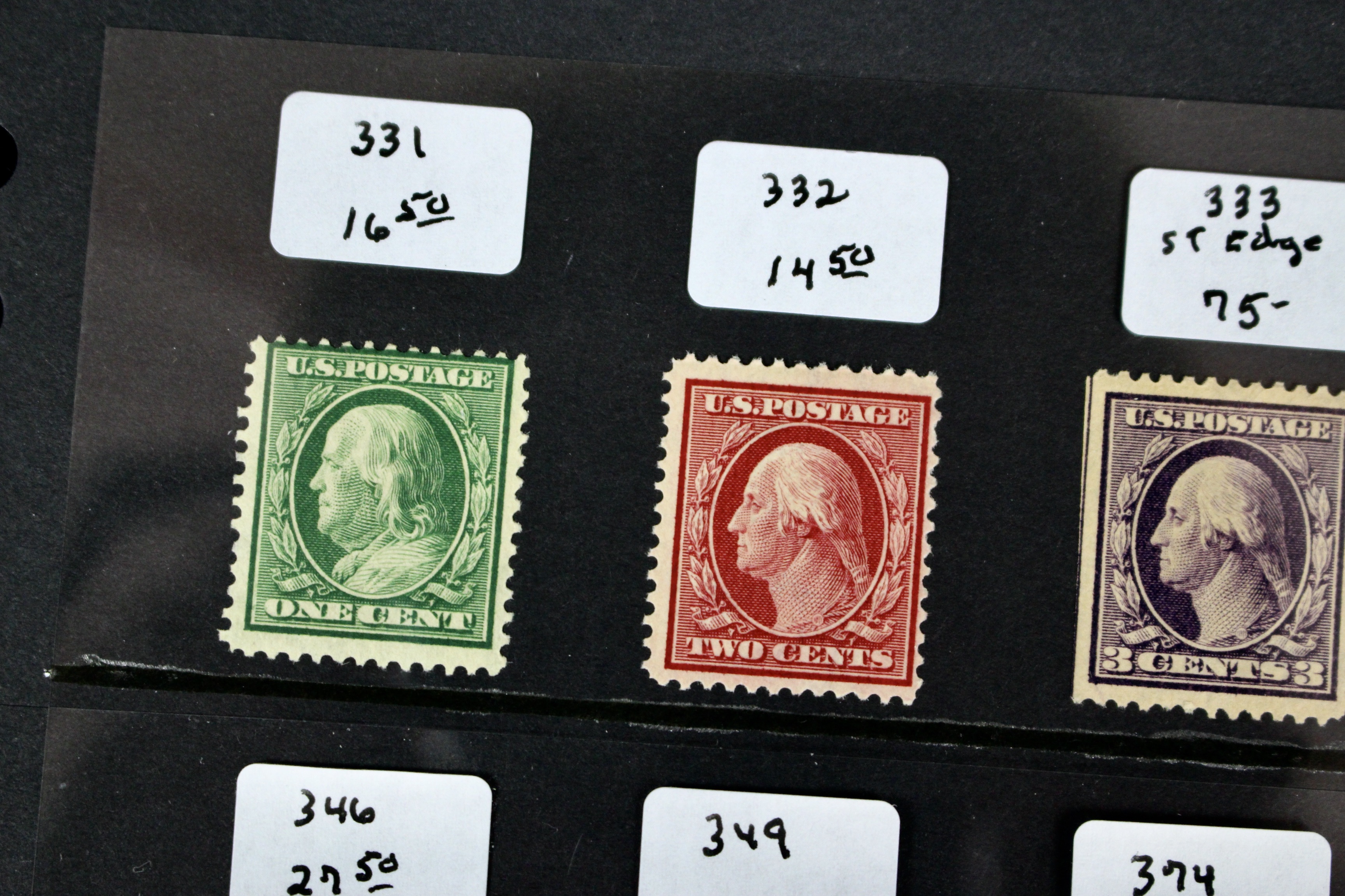 Thirty Early MNH U.S. Washington/Franklin Stamps