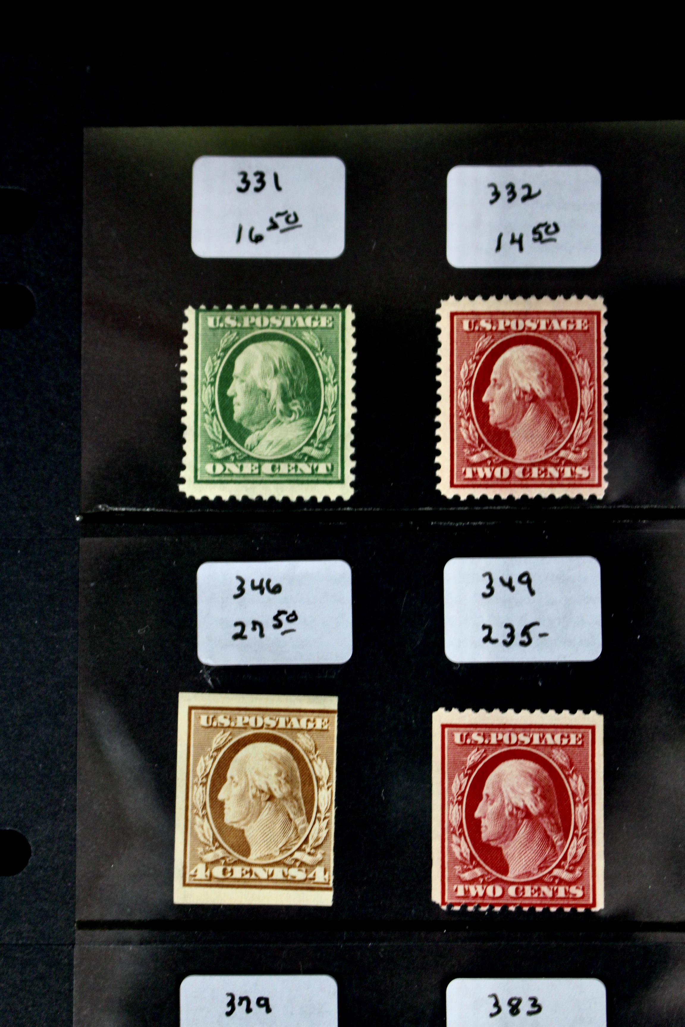 Thirty Early MNH U.S. Washington/Franklin Stamps