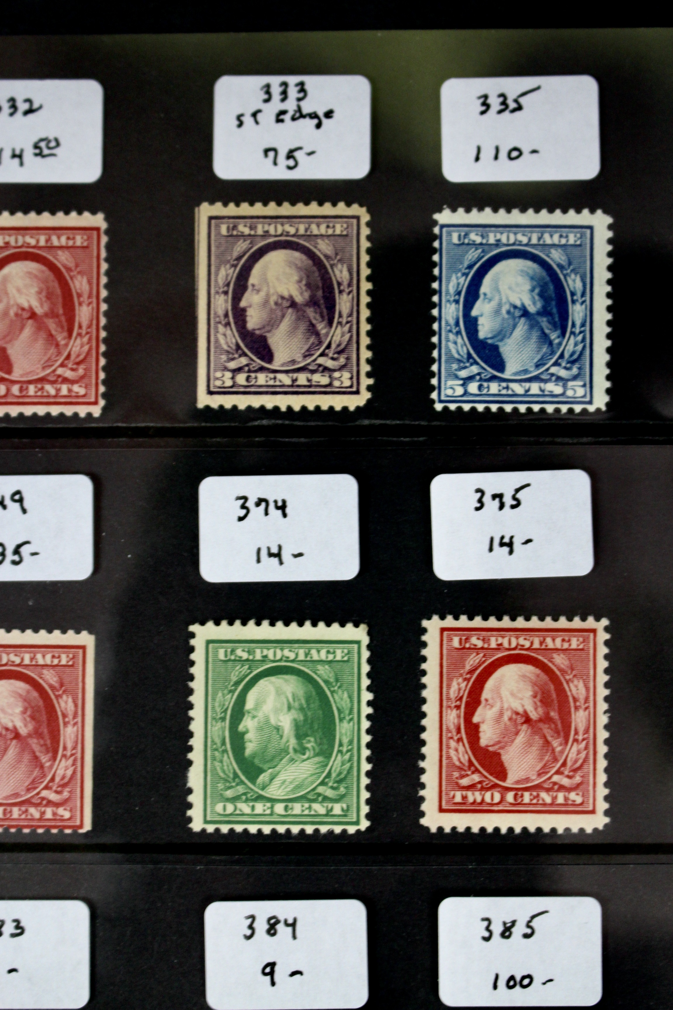 Thirty Early MNH U.S. Washington/Franklin Stamps