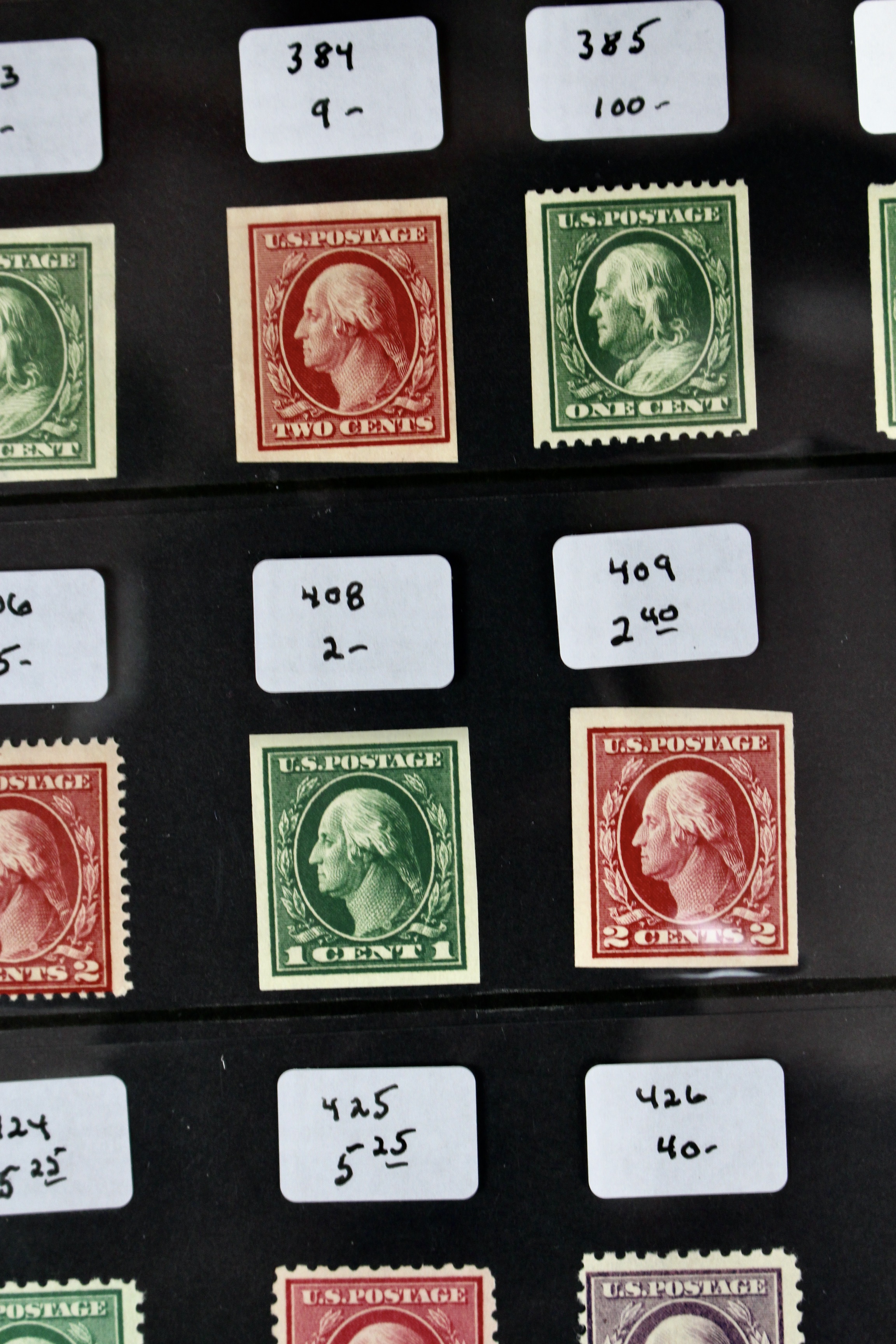 Thirty Early MNH U.S. Washington/Franklin Stamps