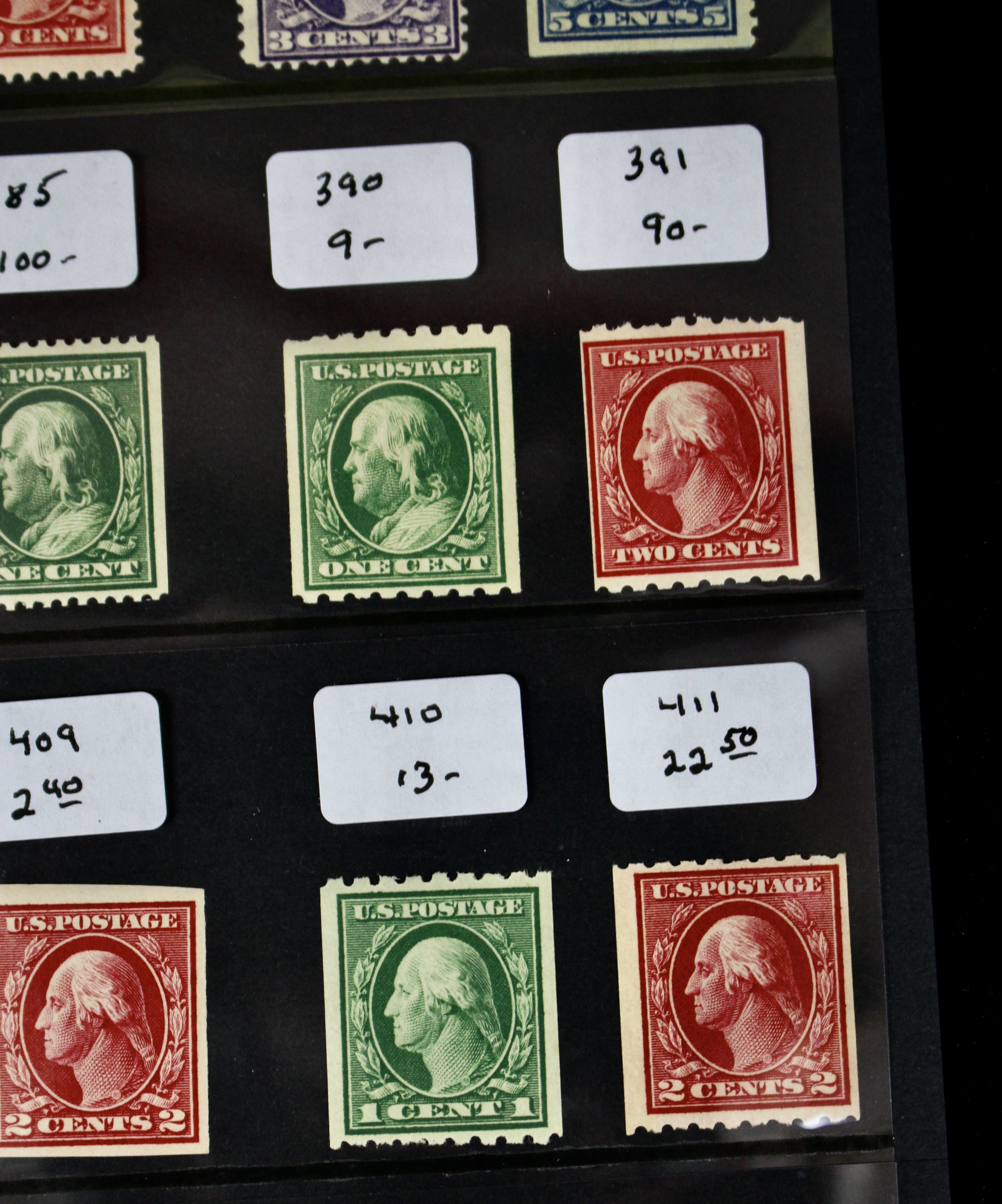 Thirty Early MNH U.S. Washington/Franklin Stamps
