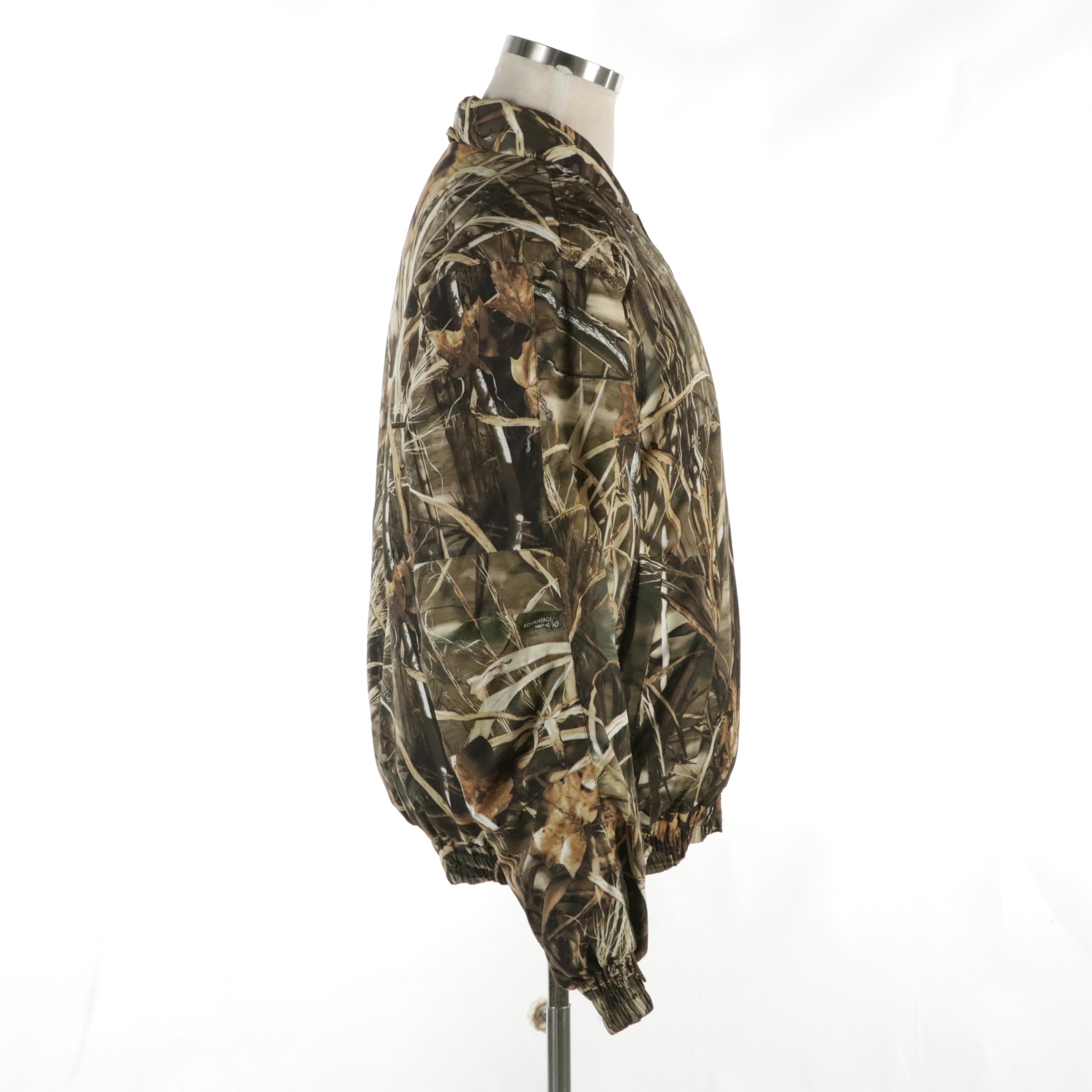 Men's Cabela's Reversible Nylon Zipper-Front Hunting Jacket, Camo Cap & Gloves