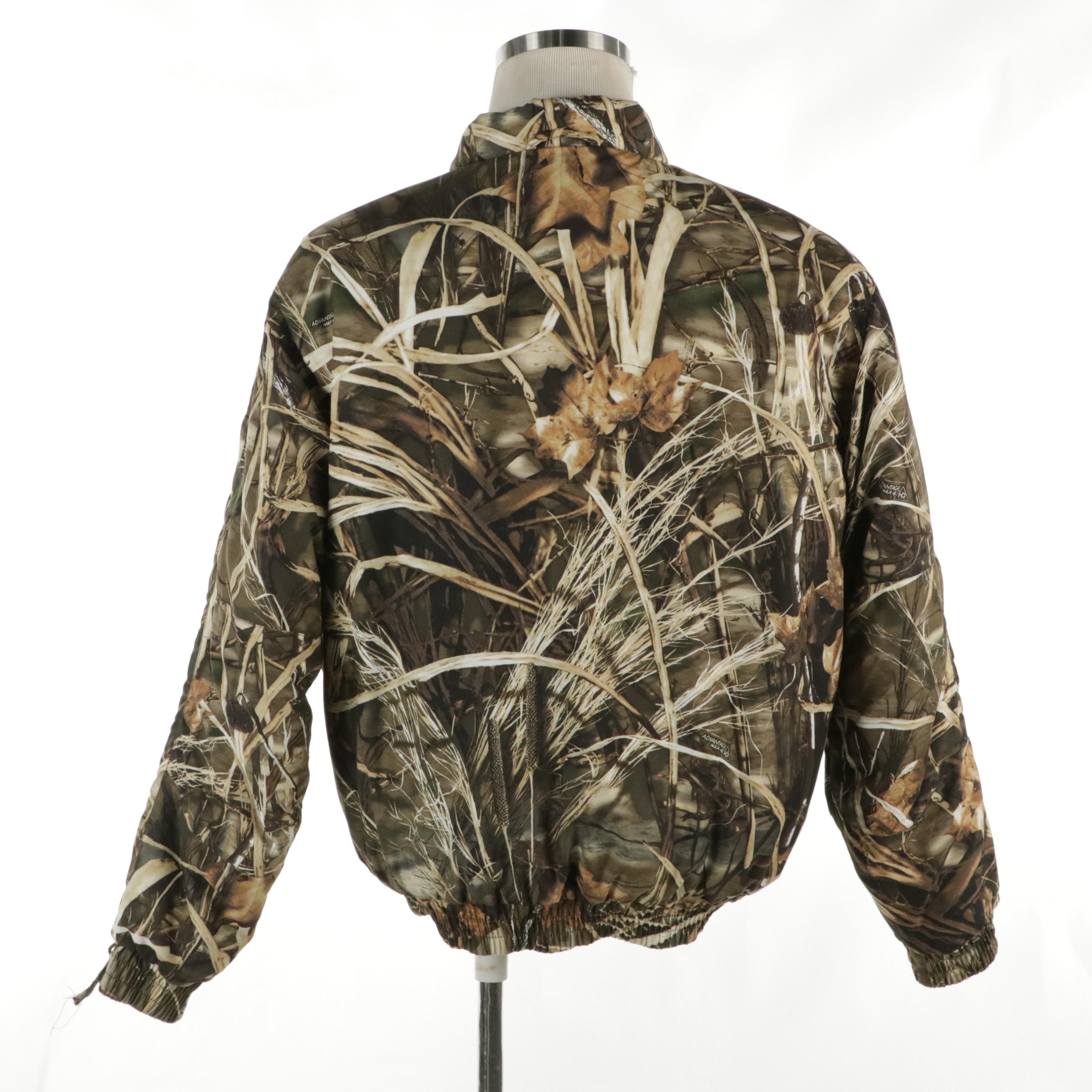 Men's Cabela's Reversible Nylon Zipper-Front Hunting Jacket, Camo Cap & Gloves