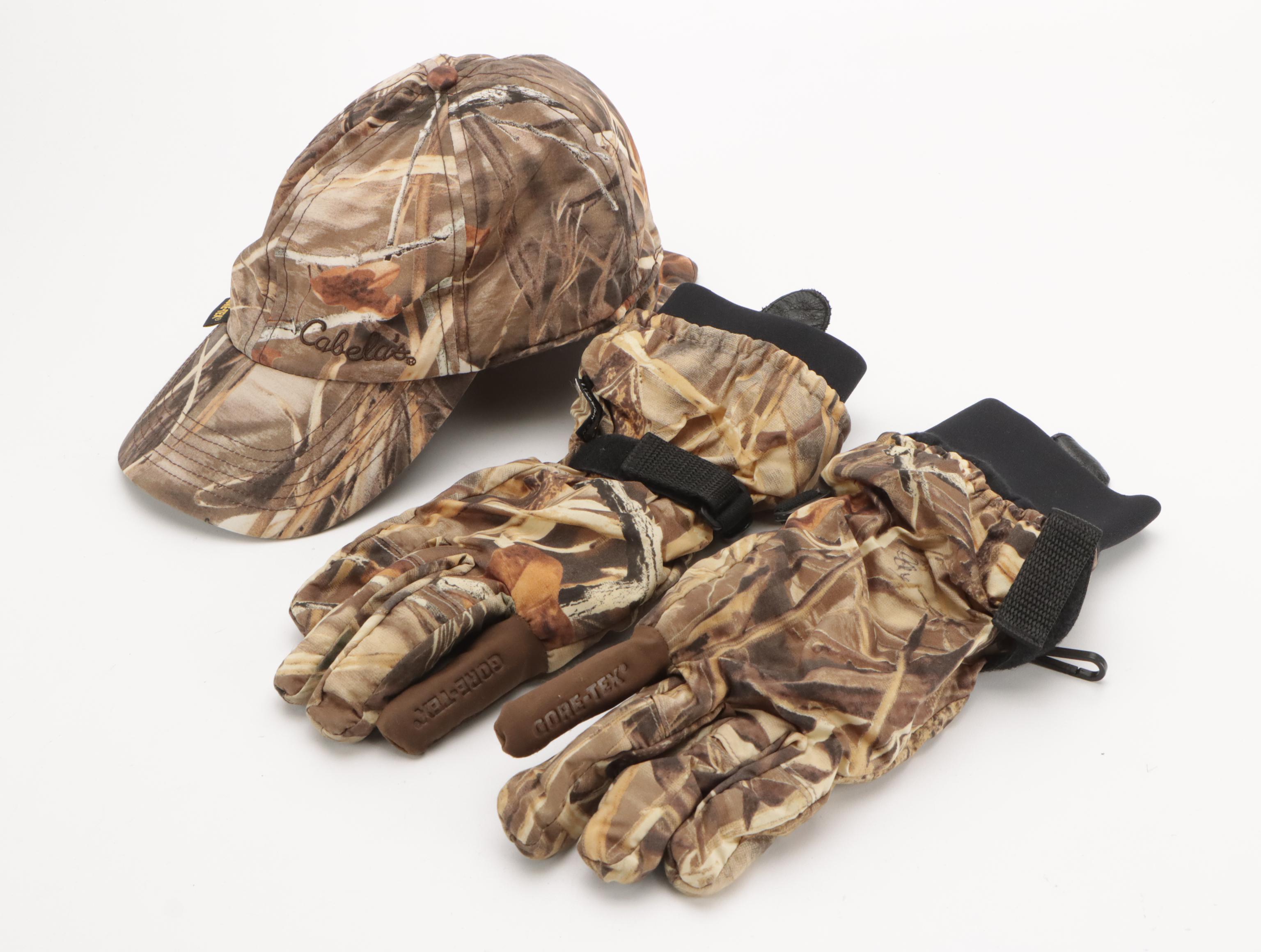 Men's Cabela's Reversible Nylon Zipper-Front Hunting Jacket, Camo Cap & Gloves