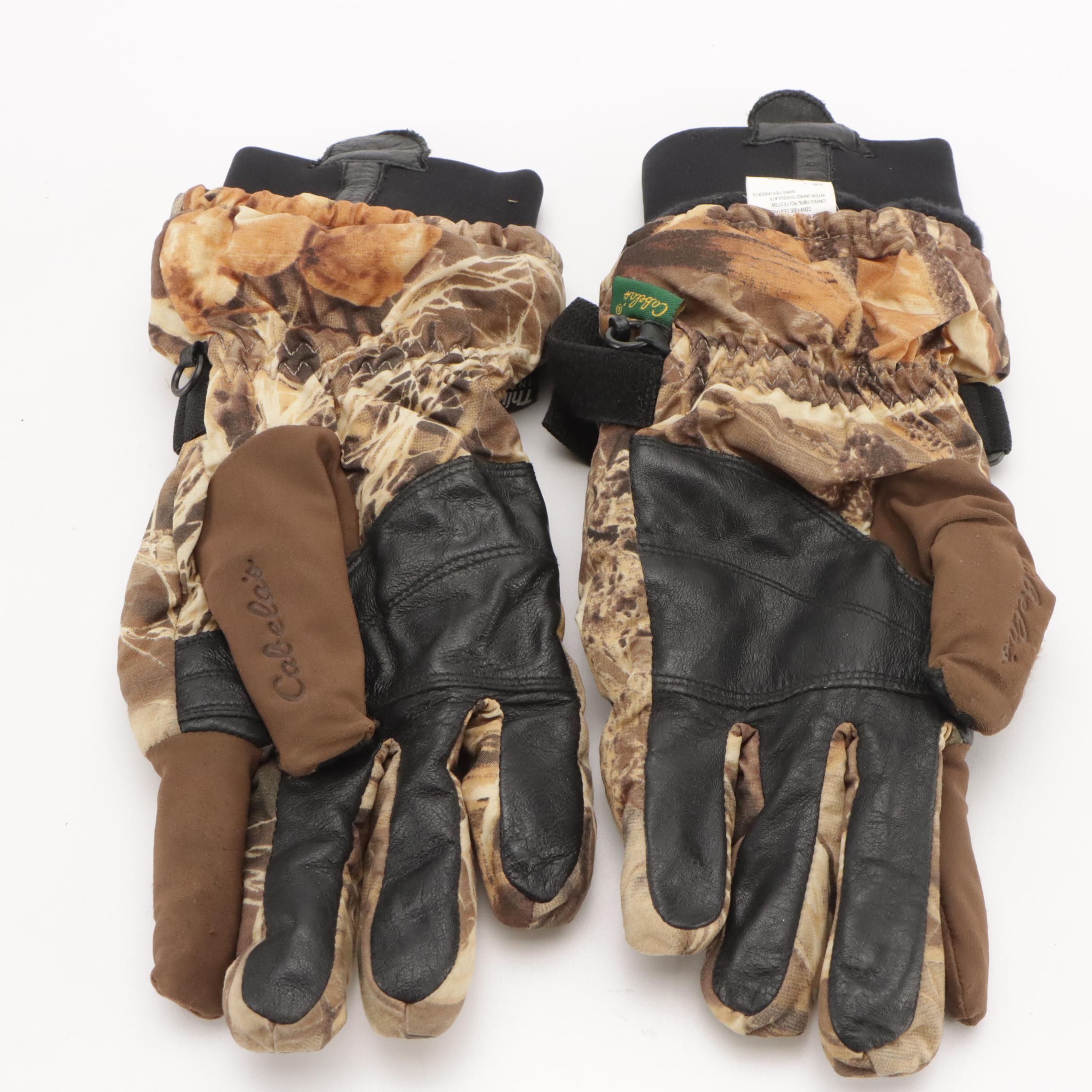 Men's Cabela's Reversible Nylon Zipper-Front Hunting Jacket, Camo Cap & Gloves
