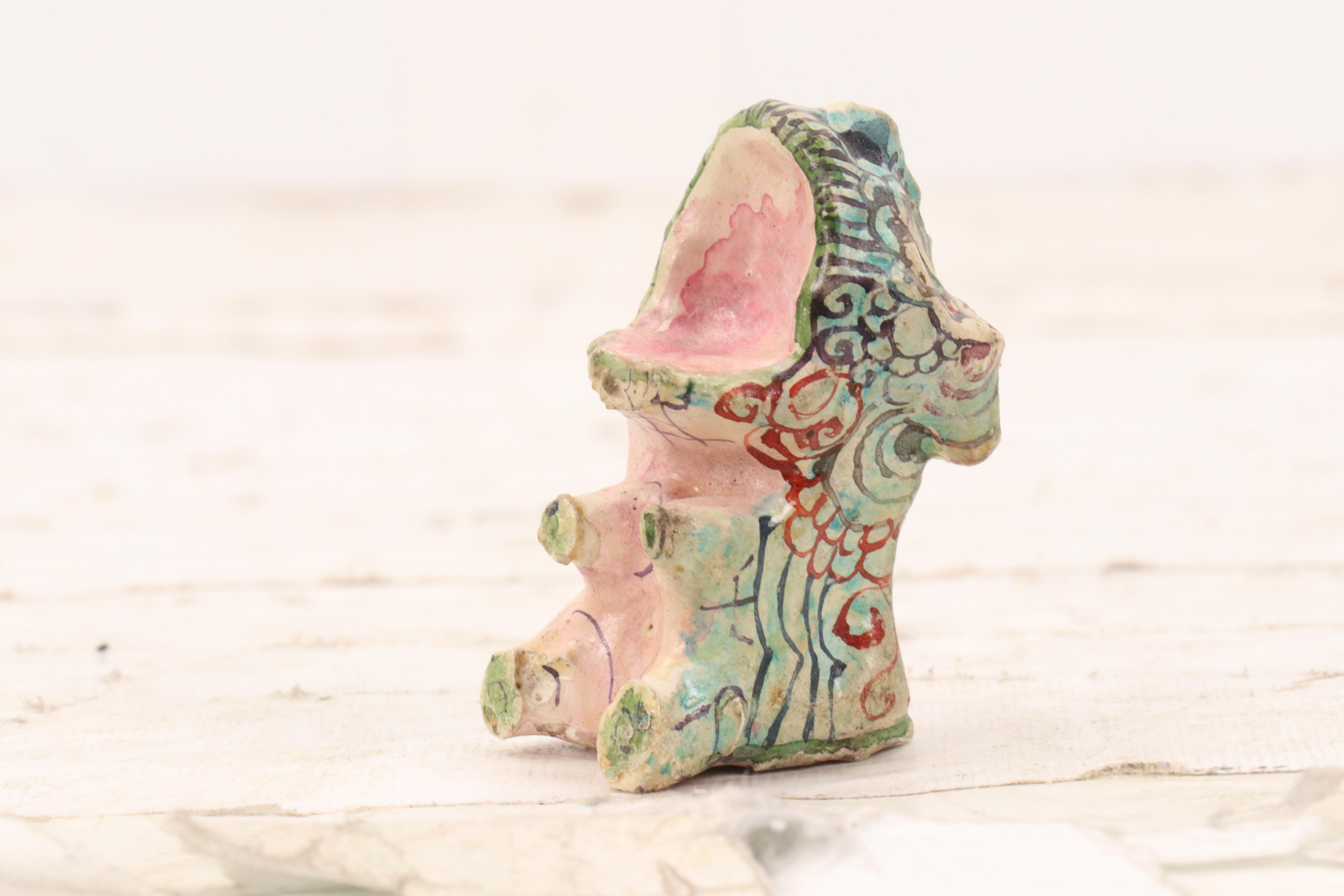 Nikolay "Kuk" Manuylov Surrealist Creature Hand-Painted Clay Sculpture