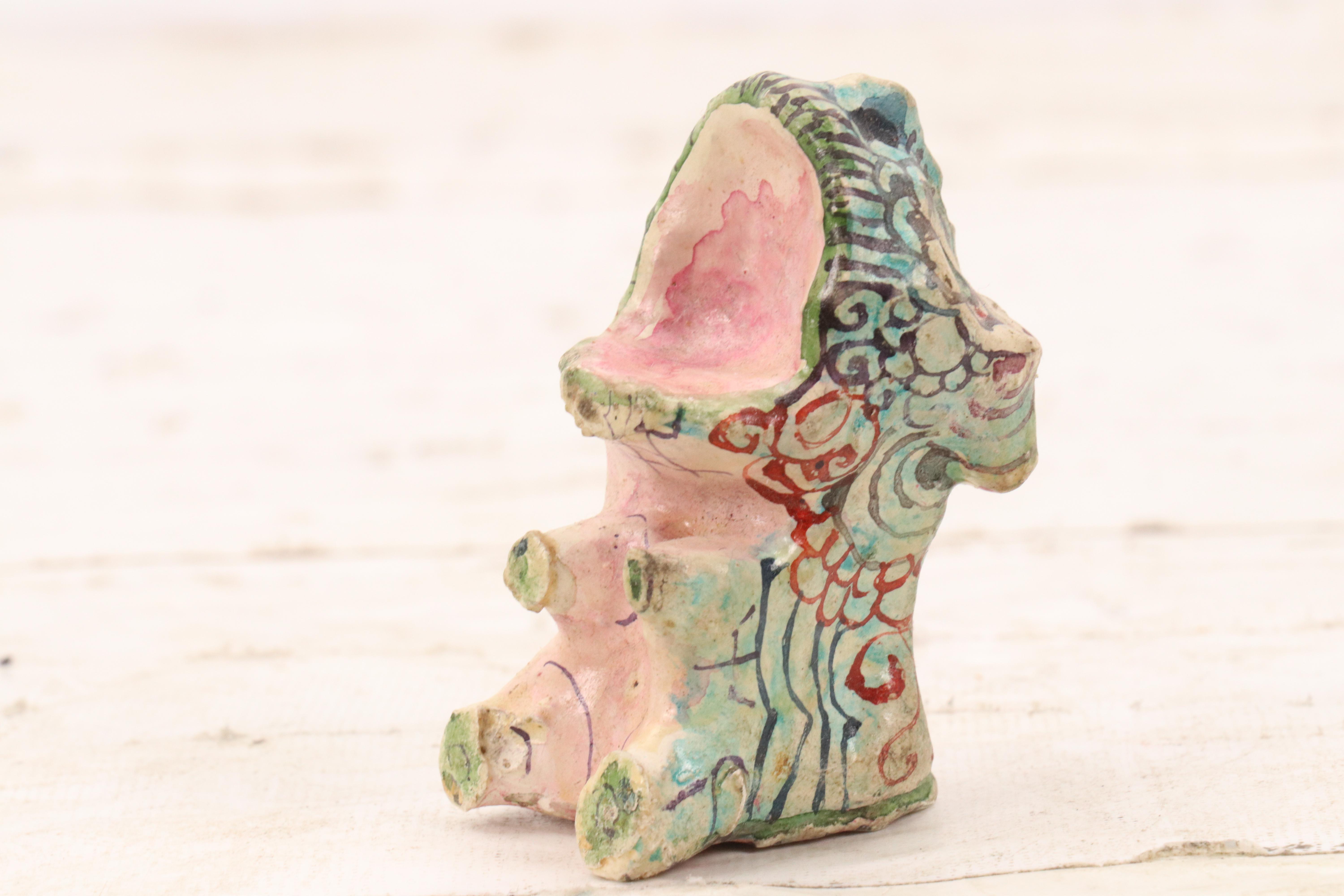 Nikolay "Kuk" Manuylov Surrealist Creature Hand-Painted Clay Sculpture