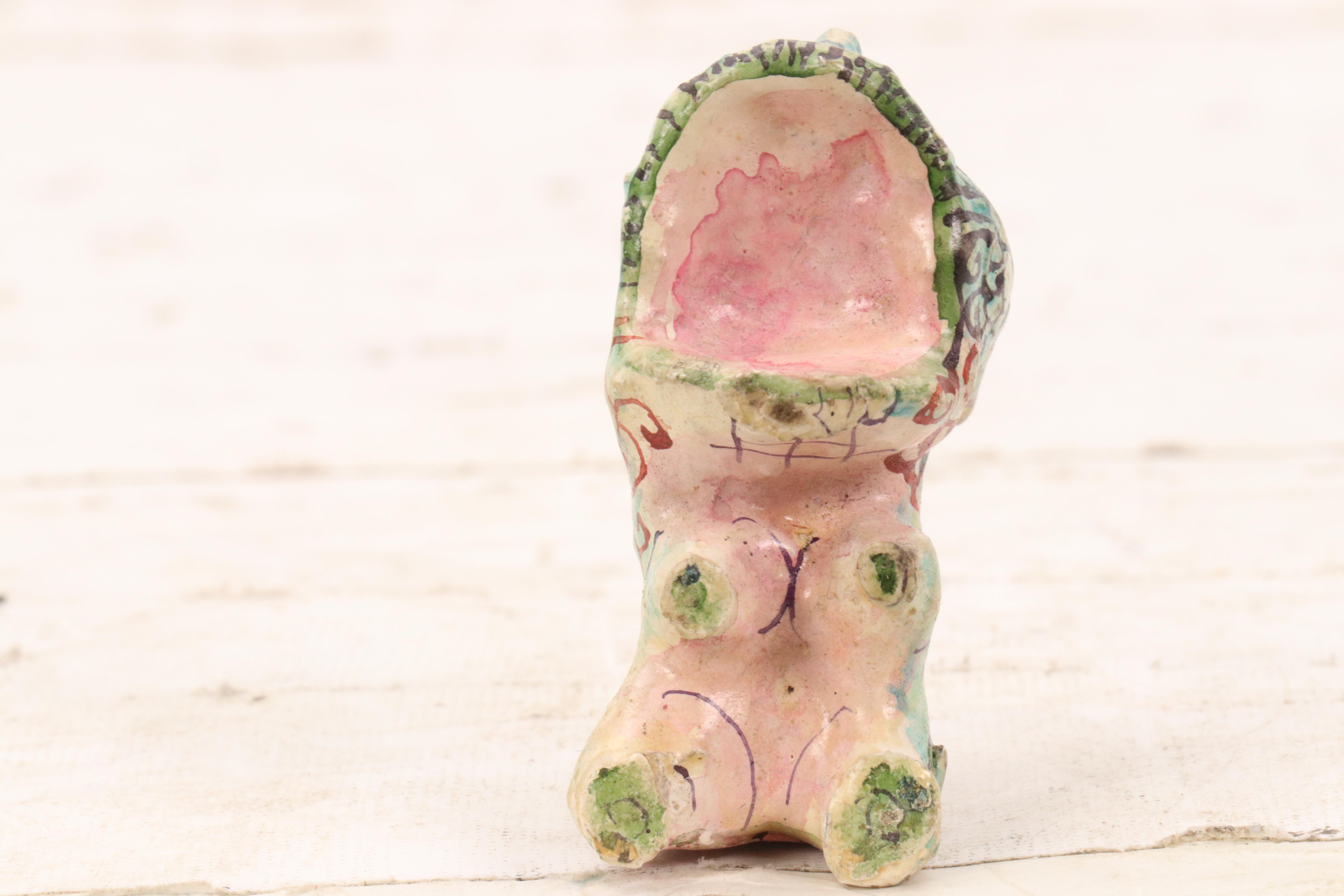 Nikolay "Kuk" Manuylov Surrealist Creature Hand-Painted Clay Sculpture