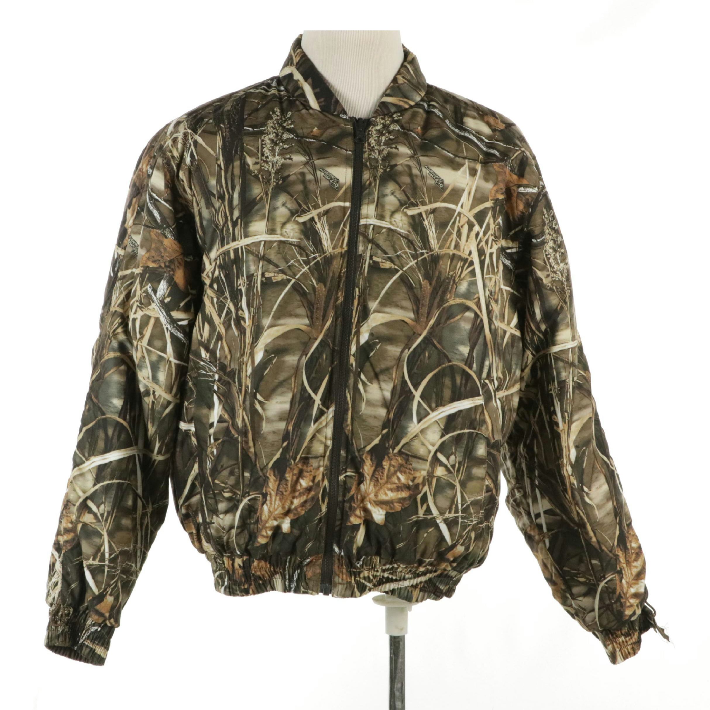 Men's Cabela's Reversible Nylon Zipper-Front Hunting Jacket, Camo Cap & Gloves