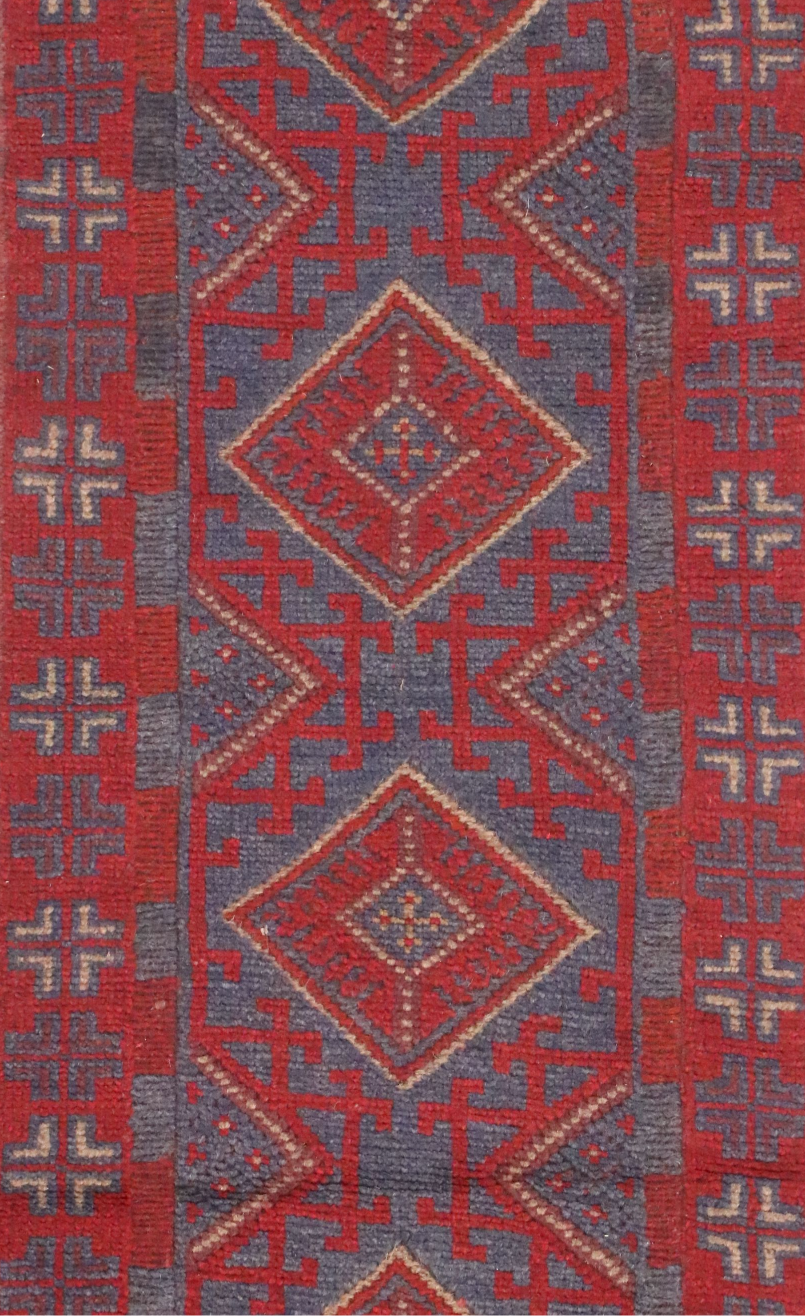 1'11 x 9' Handwoven Afghan Mashwani Carpet Runner