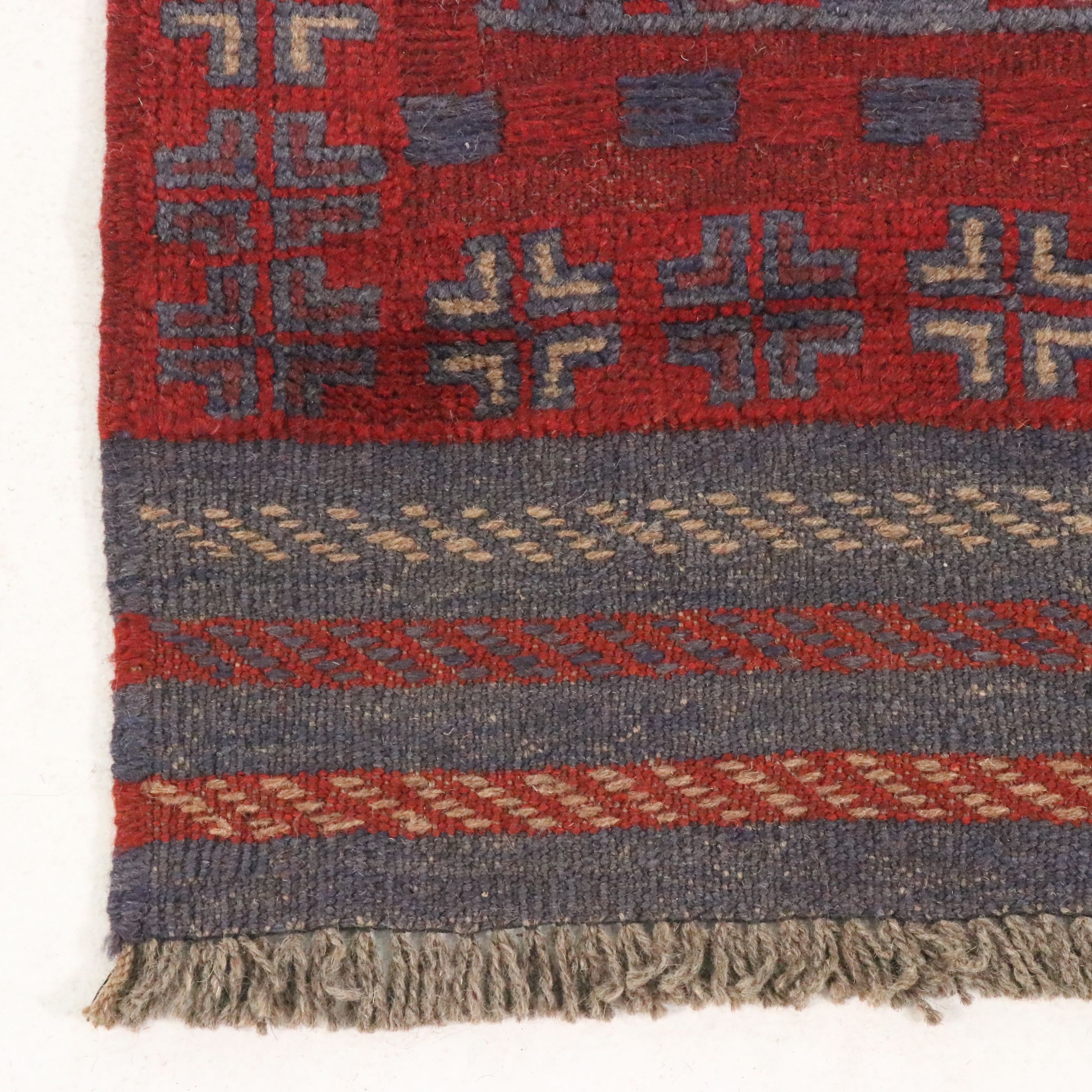 1'11 x 9' Handwoven Afghan Mashwani Carpet Runner