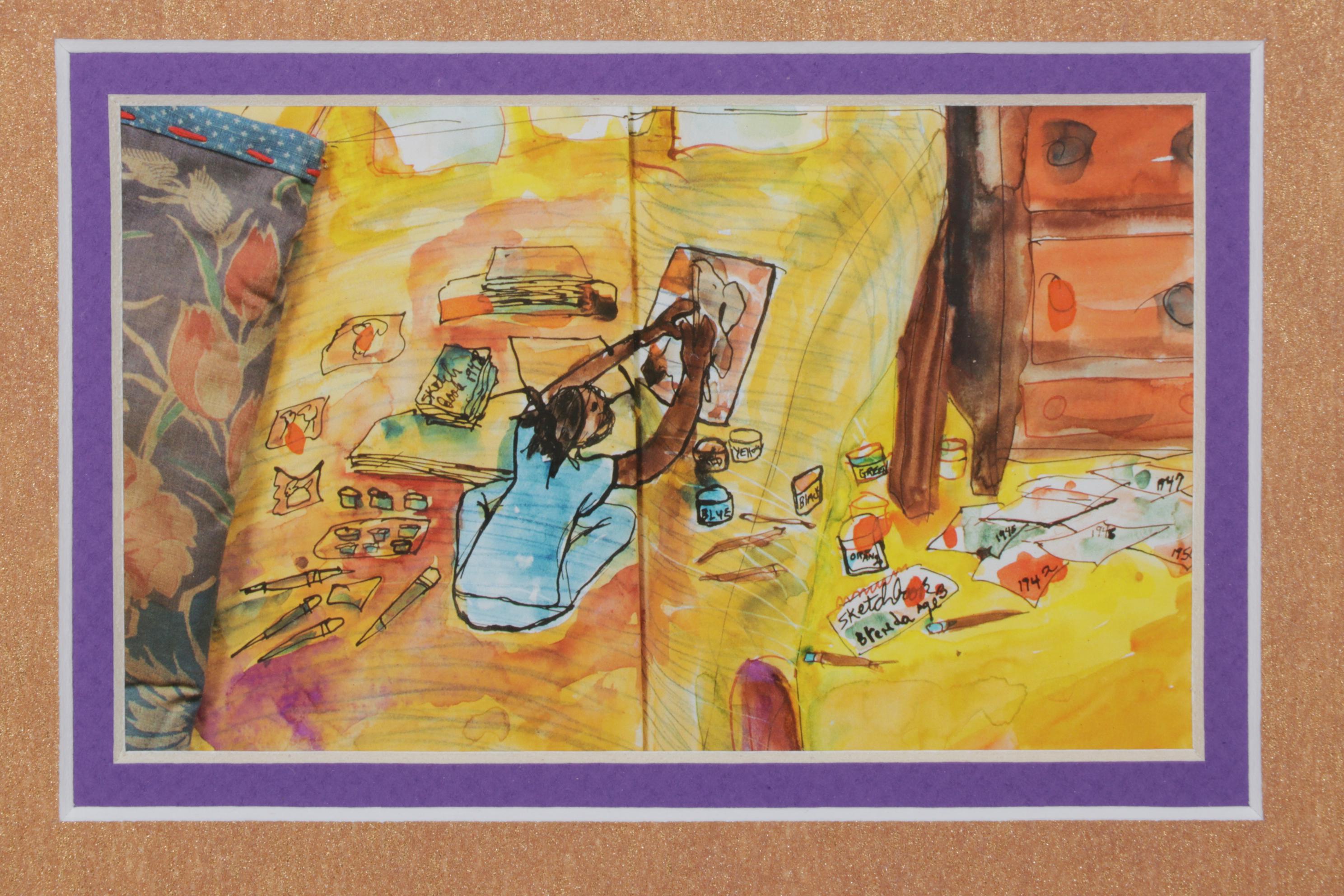 Giclée after Aminah Robinson of Sitting Painter