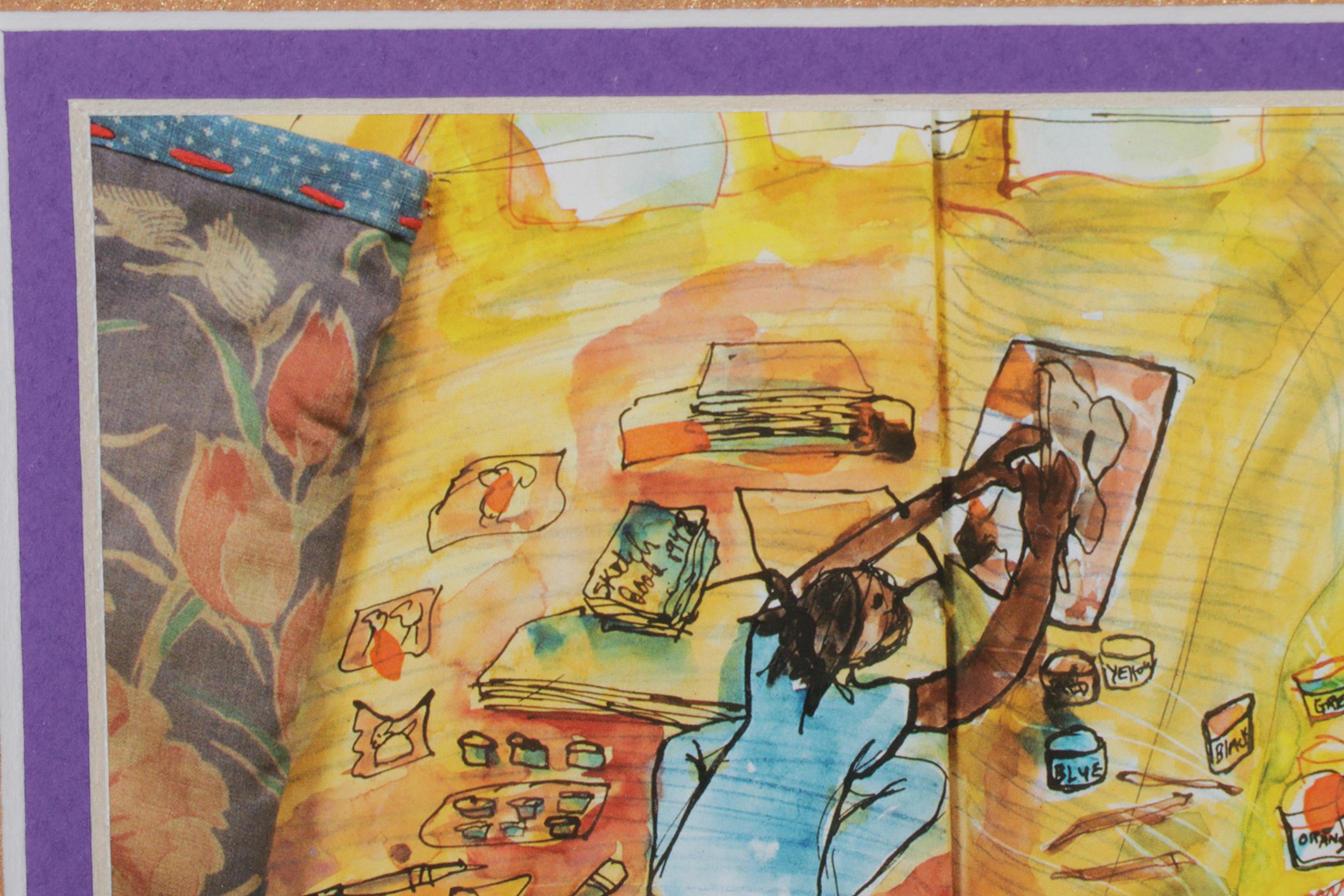 Giclée after Aminah Robinson of Sitting Painter