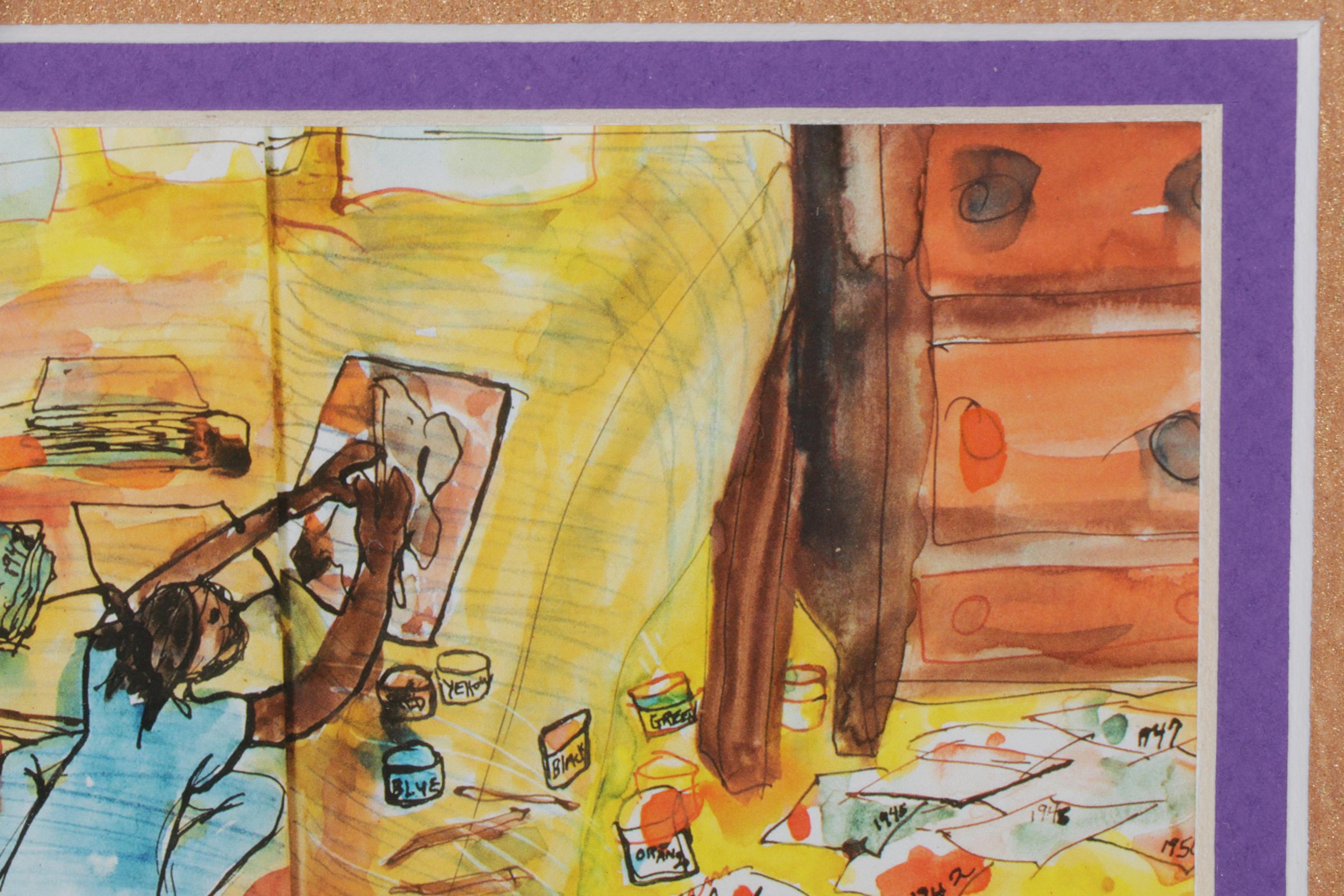 Giclée after Aminah Robinson of Sitting Painter