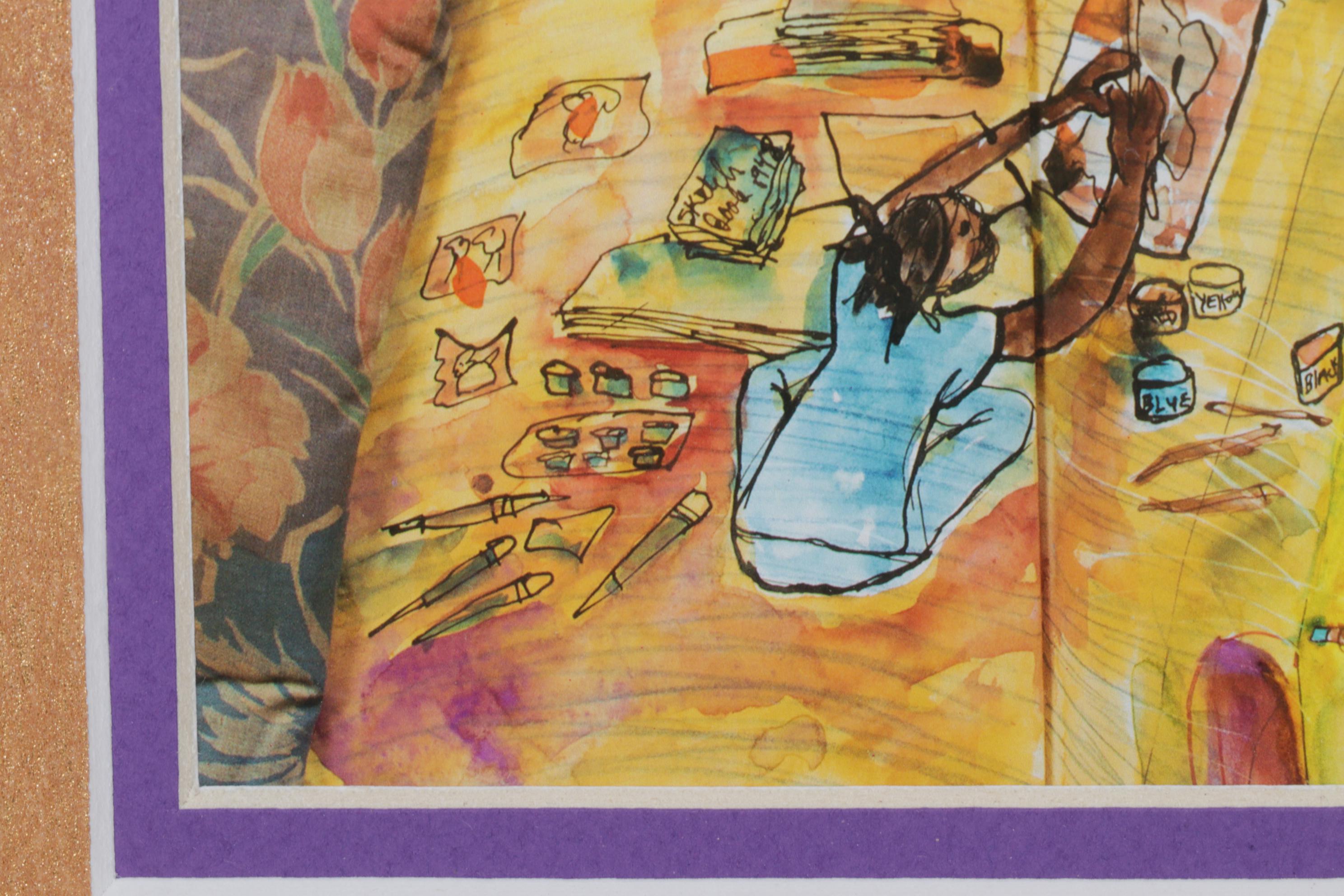 Giclée after Aminah Robinson of Sitting Painter