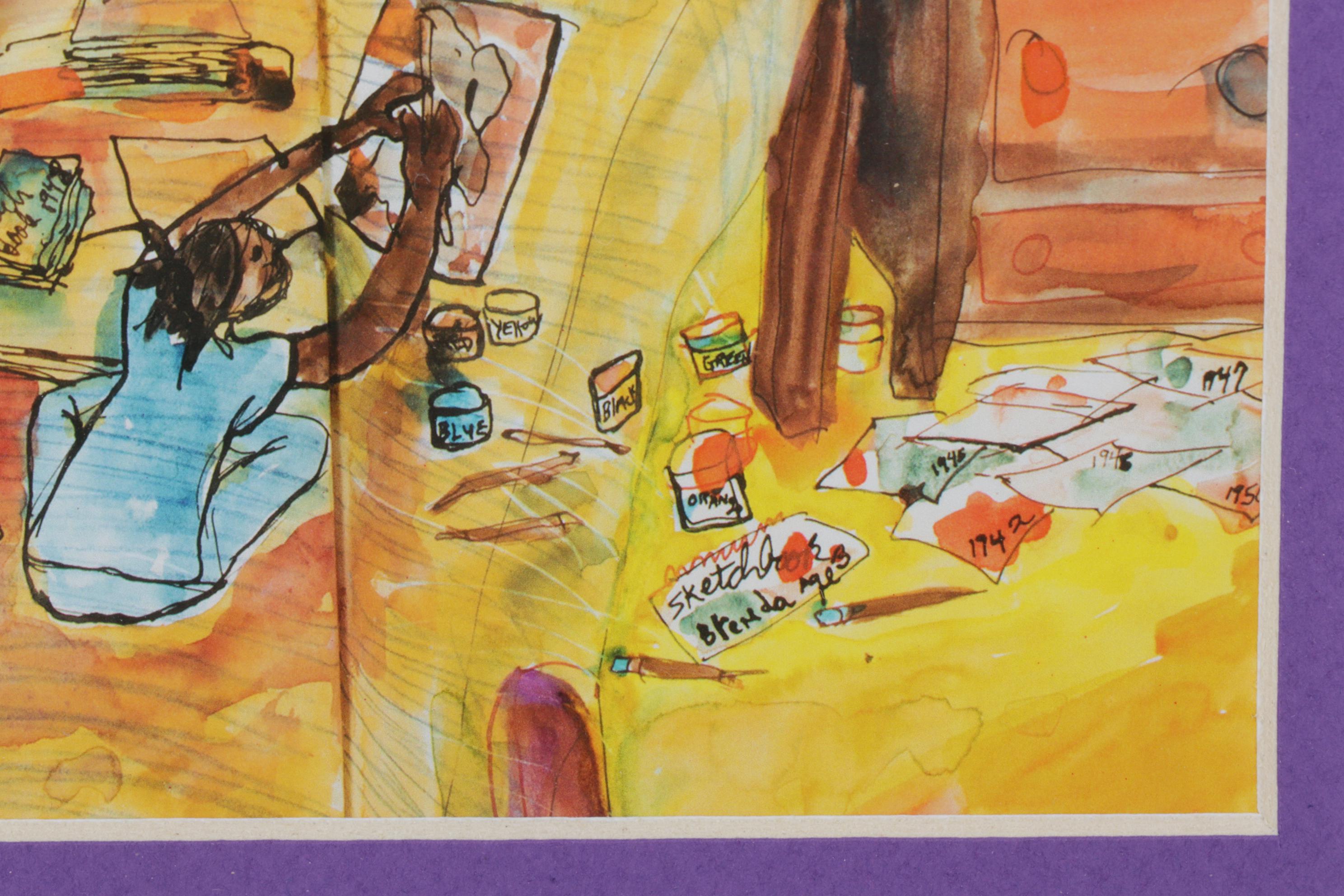 Giclée after Aminah Robinson of Sitting Painter