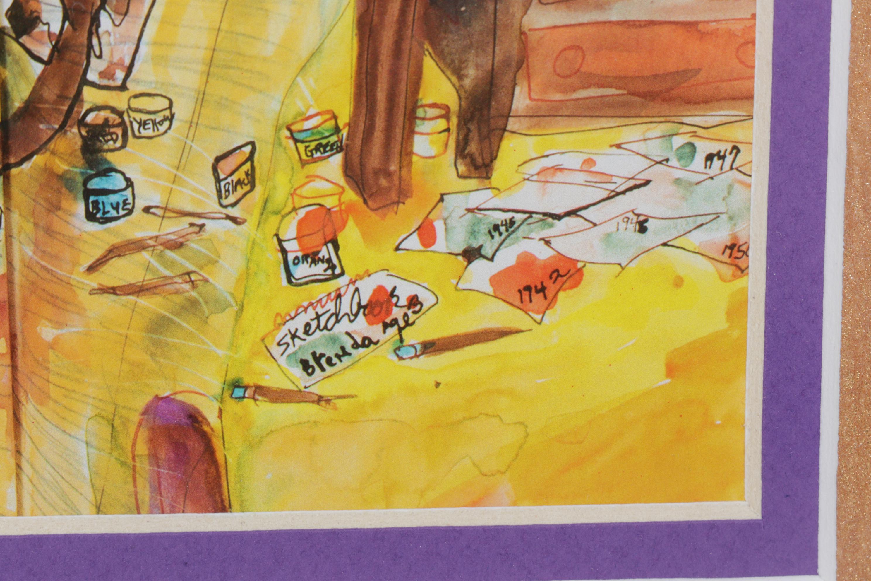 Giclée after Aminah Robinson of Sitting Painter