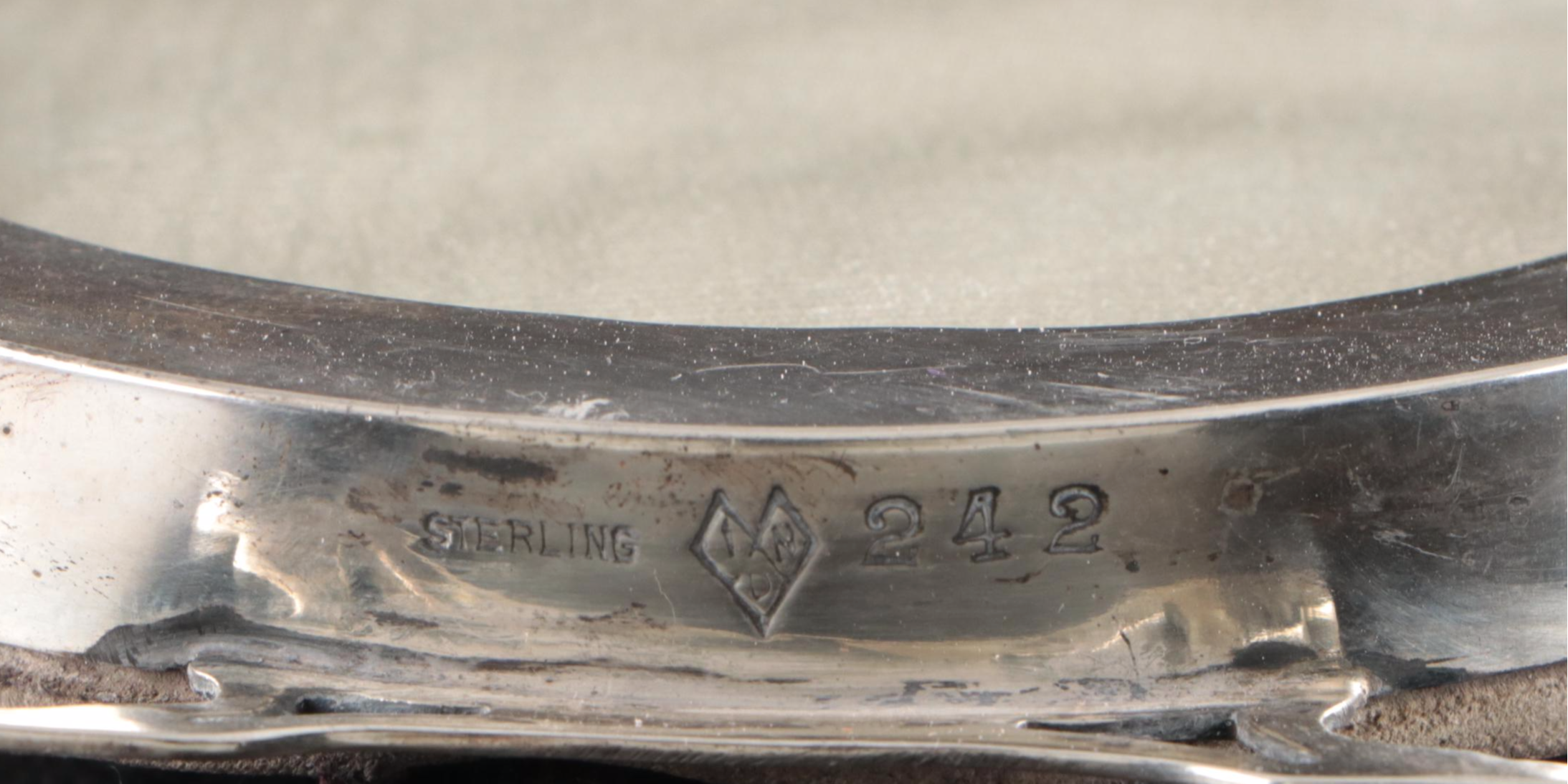 Sterling Silver Monogrammed Picture Frame with Moire Backing