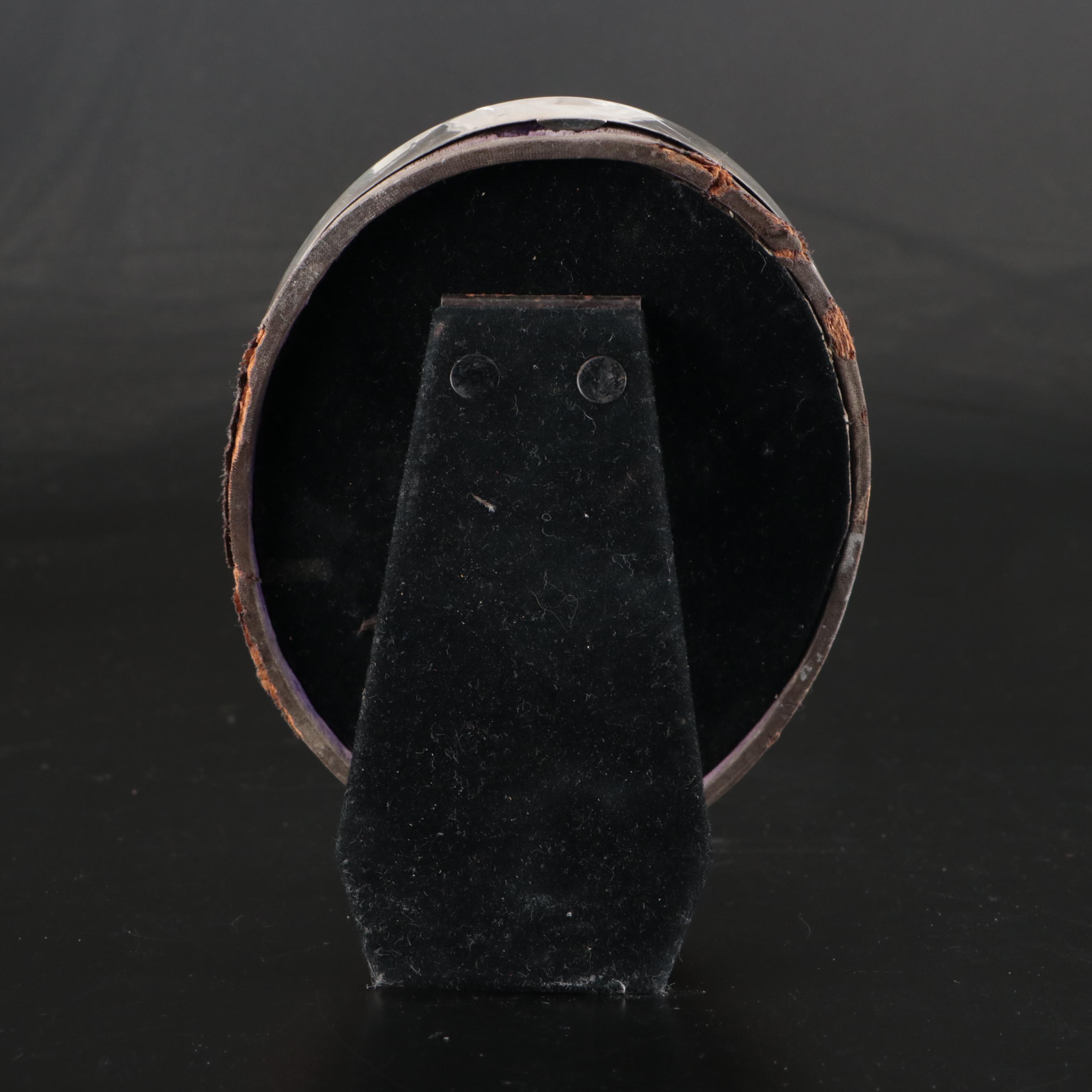 Sterling Silver Monogrammed Picture Frame with Moire Backing