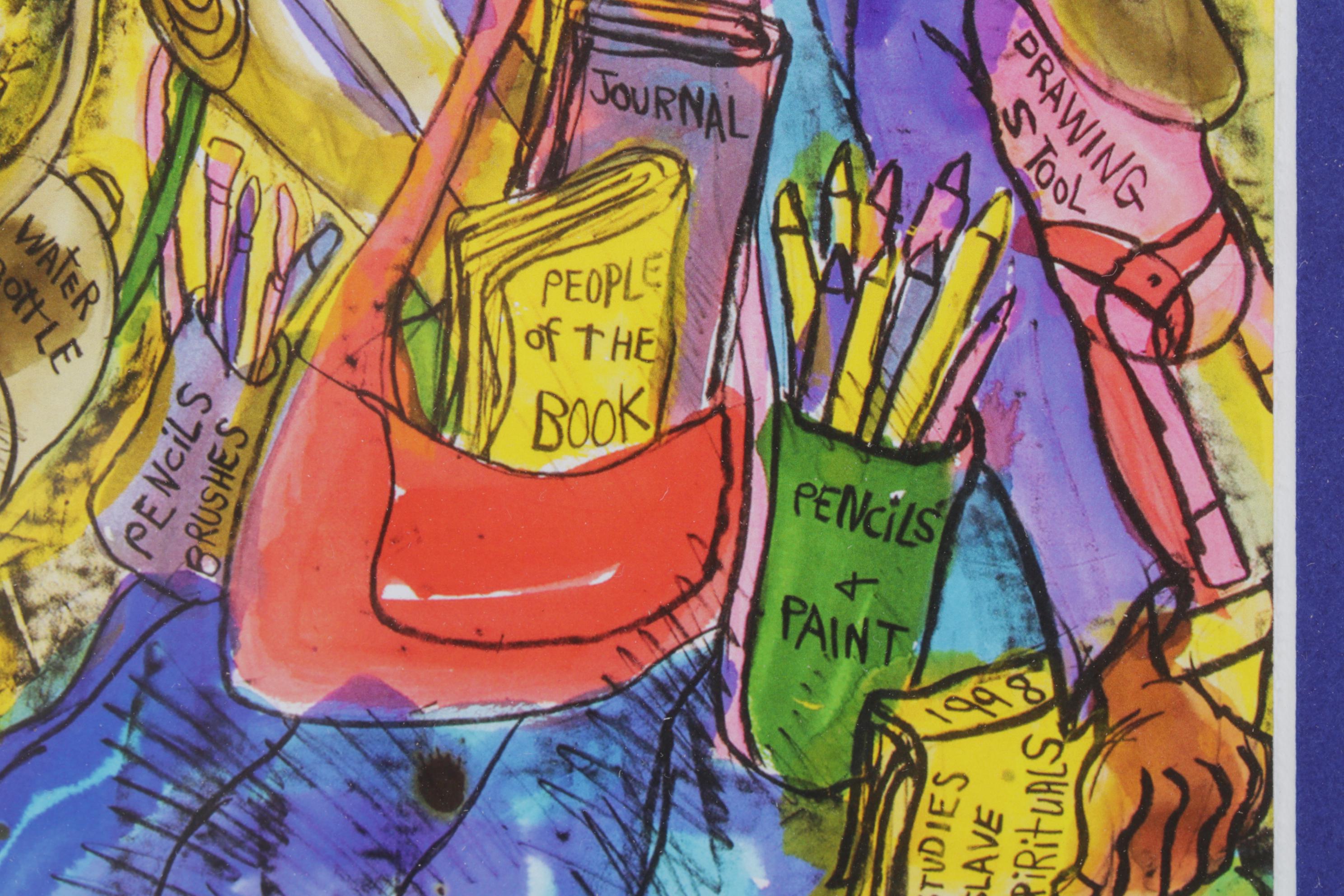 Giclée after Aminah Robinson "Artist Walking the Streets...", 1999