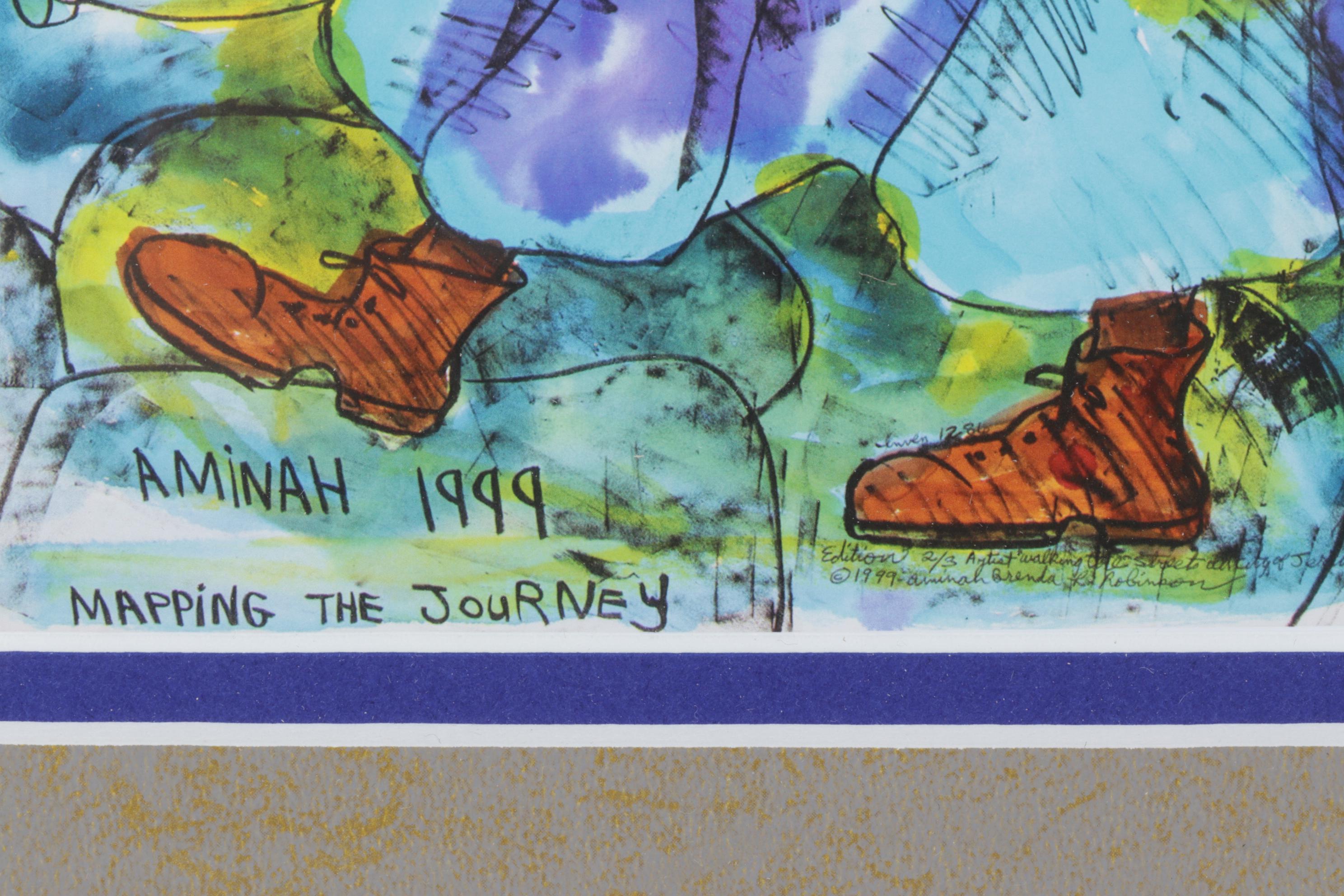 Giclée after Aminah Robinson "Artist Walking the Streets...", 1999