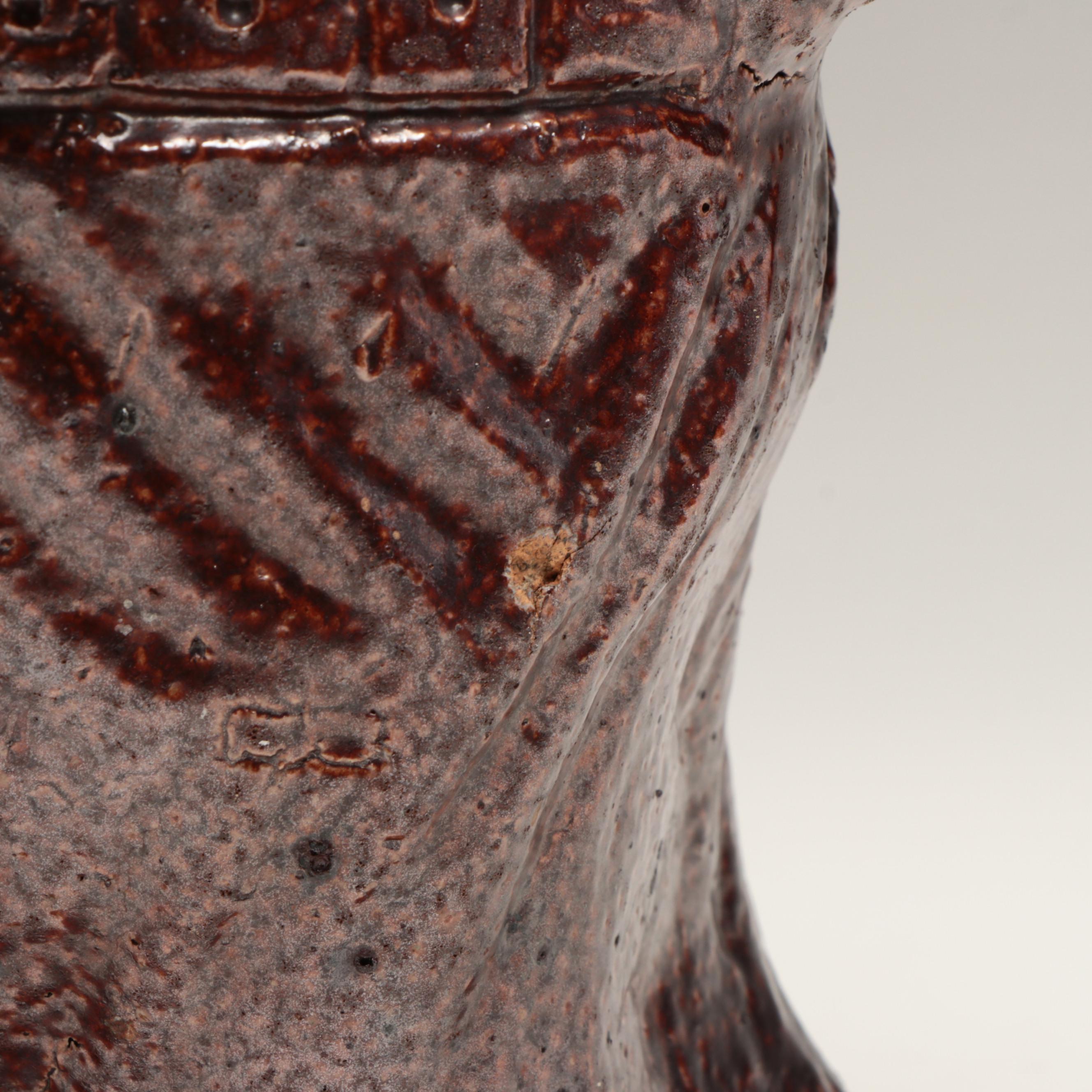 Antique Ohio Pottery Sewer Tile Flat Head Dogs, Late 19th/Early 20th Century