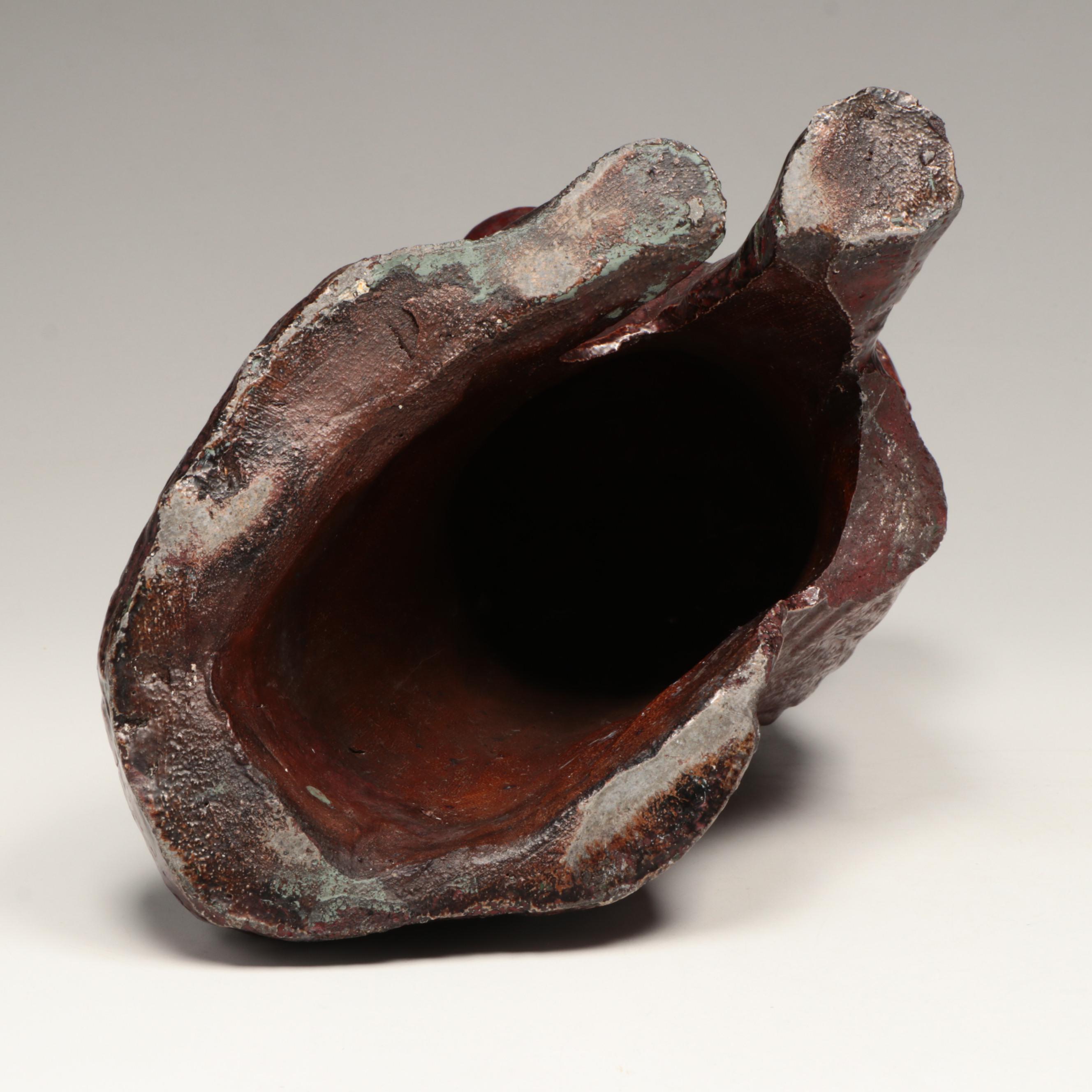 Antique Ohio Pottery Sewer Tile Flat Head Dogs, Late 19th/Early 20th Century