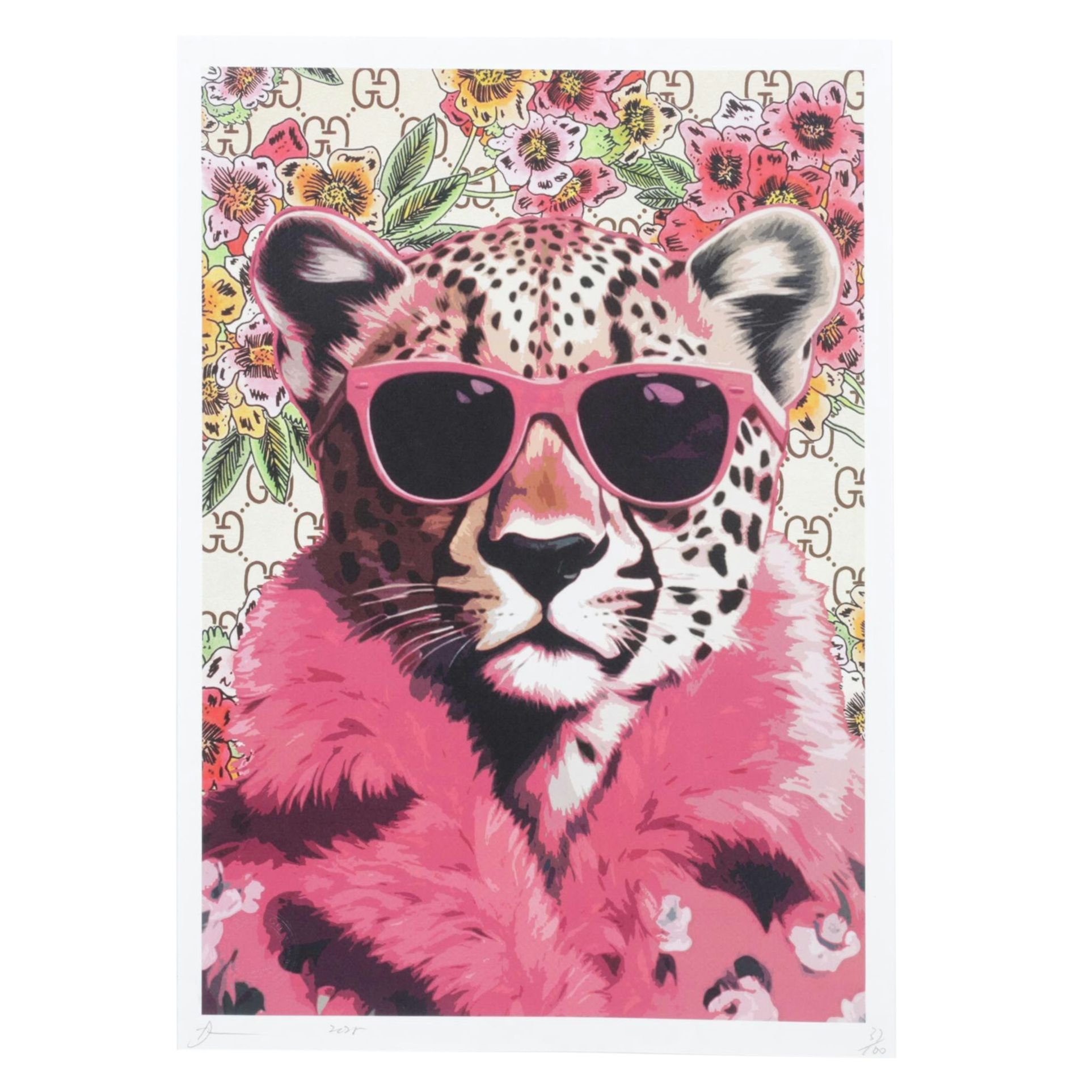 Death NYC Pop Art Graphic Print Homage to Gucci x Cheetah, 2025
