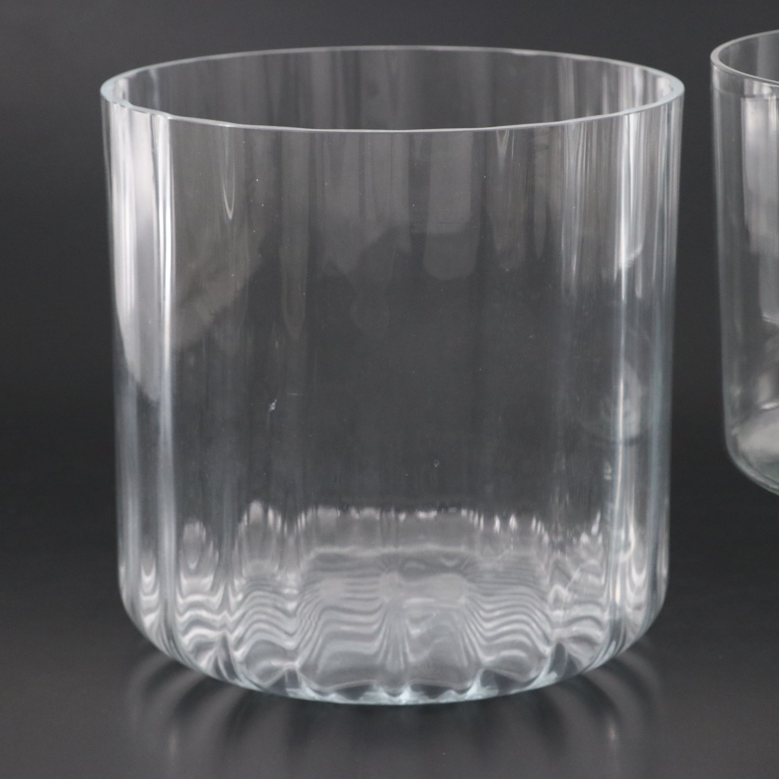 Monogrammed Glass Pedestal Trifle Bowl with Corrugated Glass Bowl