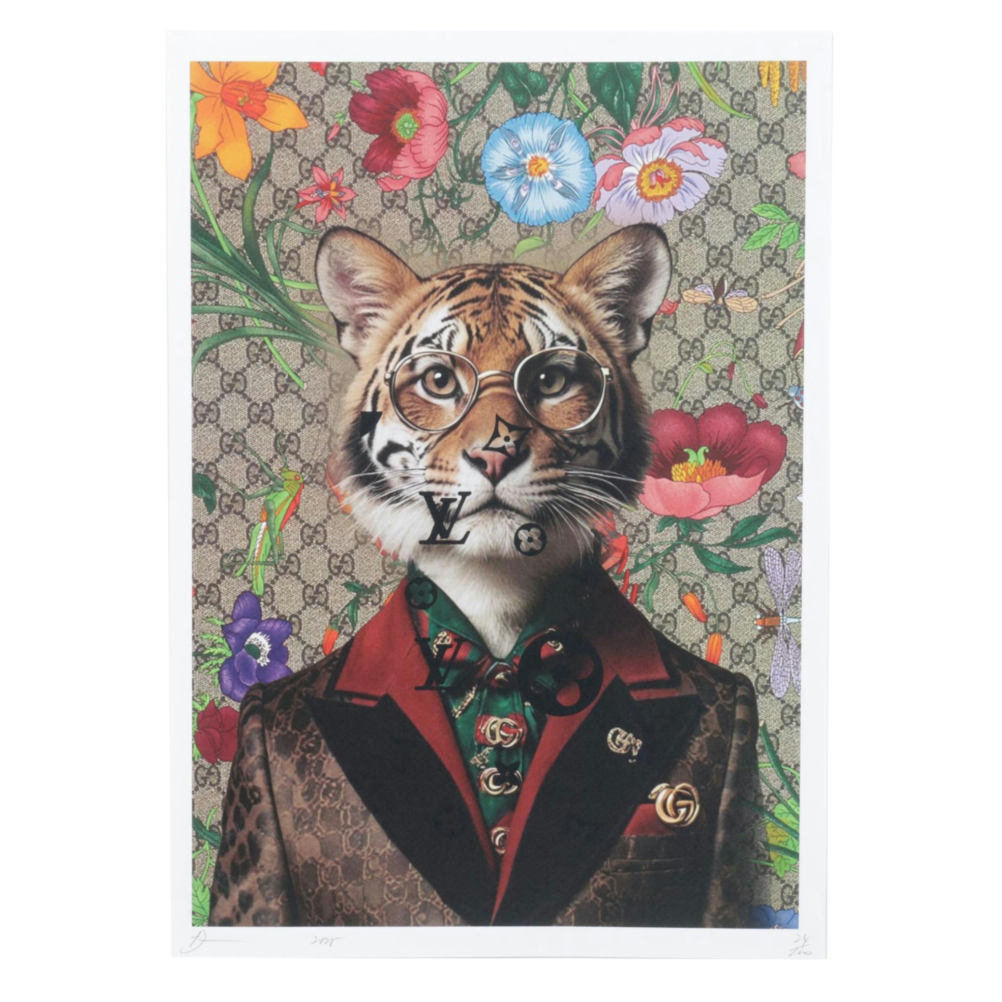 Death NYC Pop Art Graphic Print Homage to Gucci & Louis Vuitton x Tiger, 2025