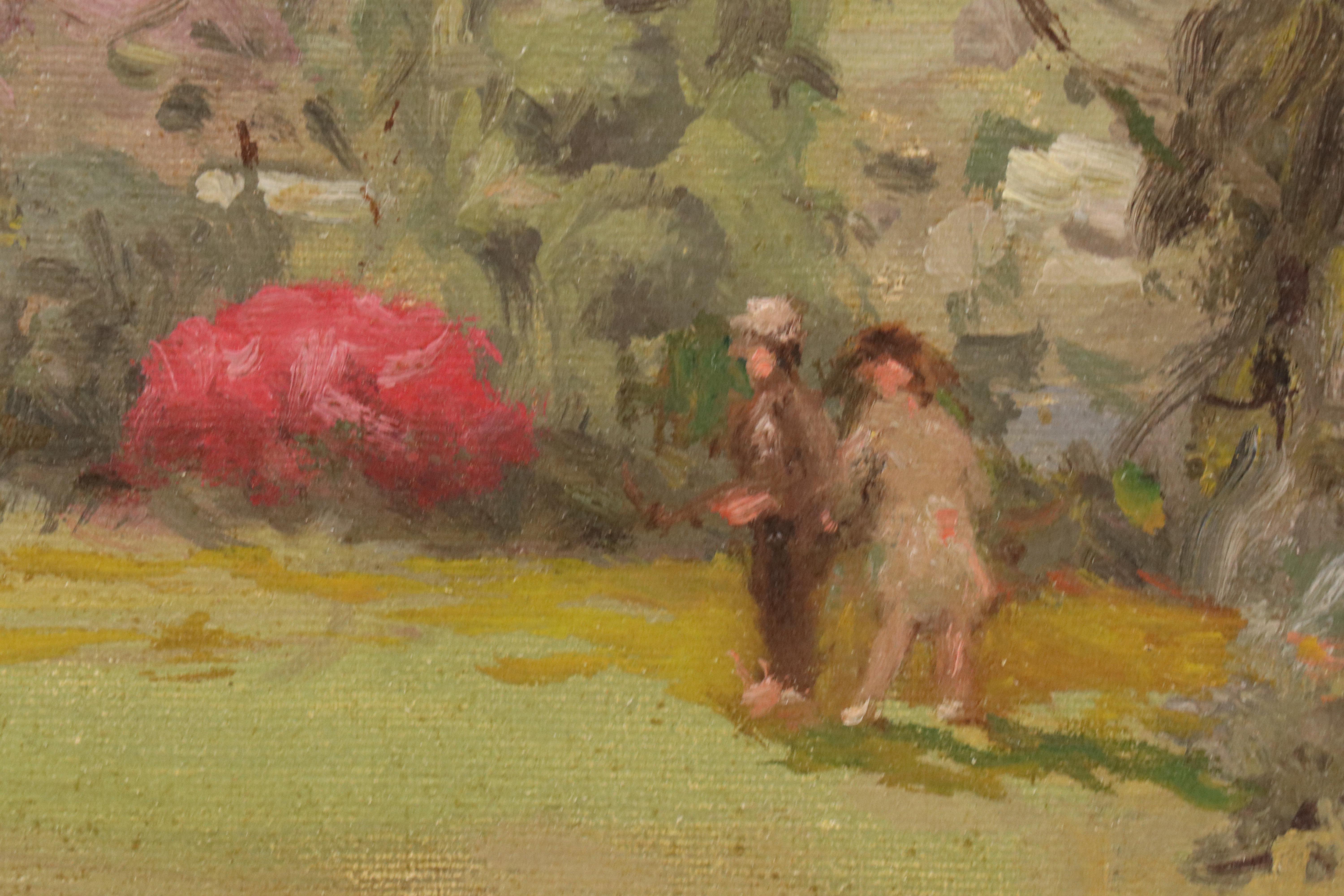 Charles Alfred Meurer Landscape Oil Painting "Ducks on Pond," 1941