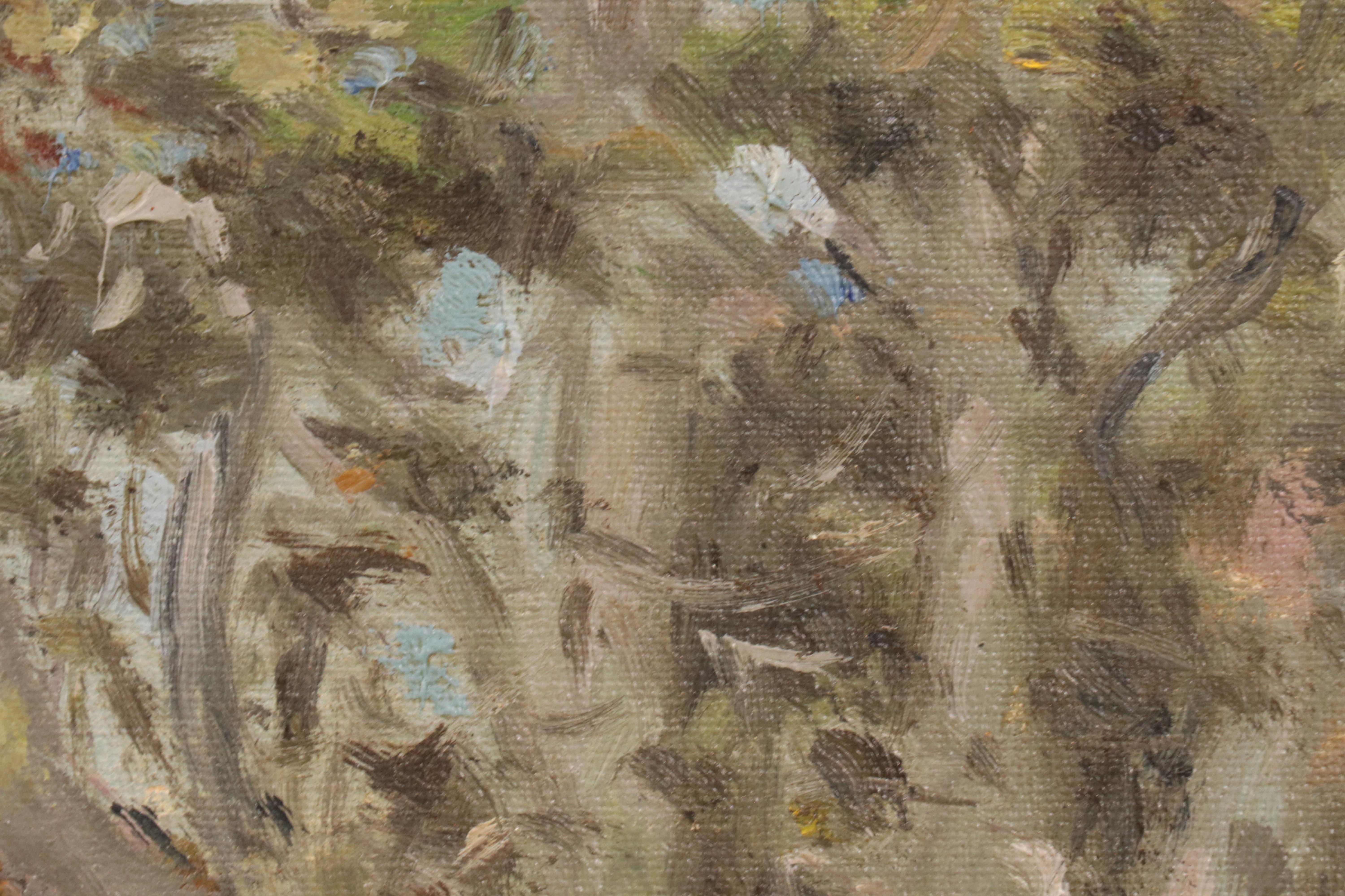 Charles Alfred Meurer Landscape Oil Painting "Ducks on Pond," 1941