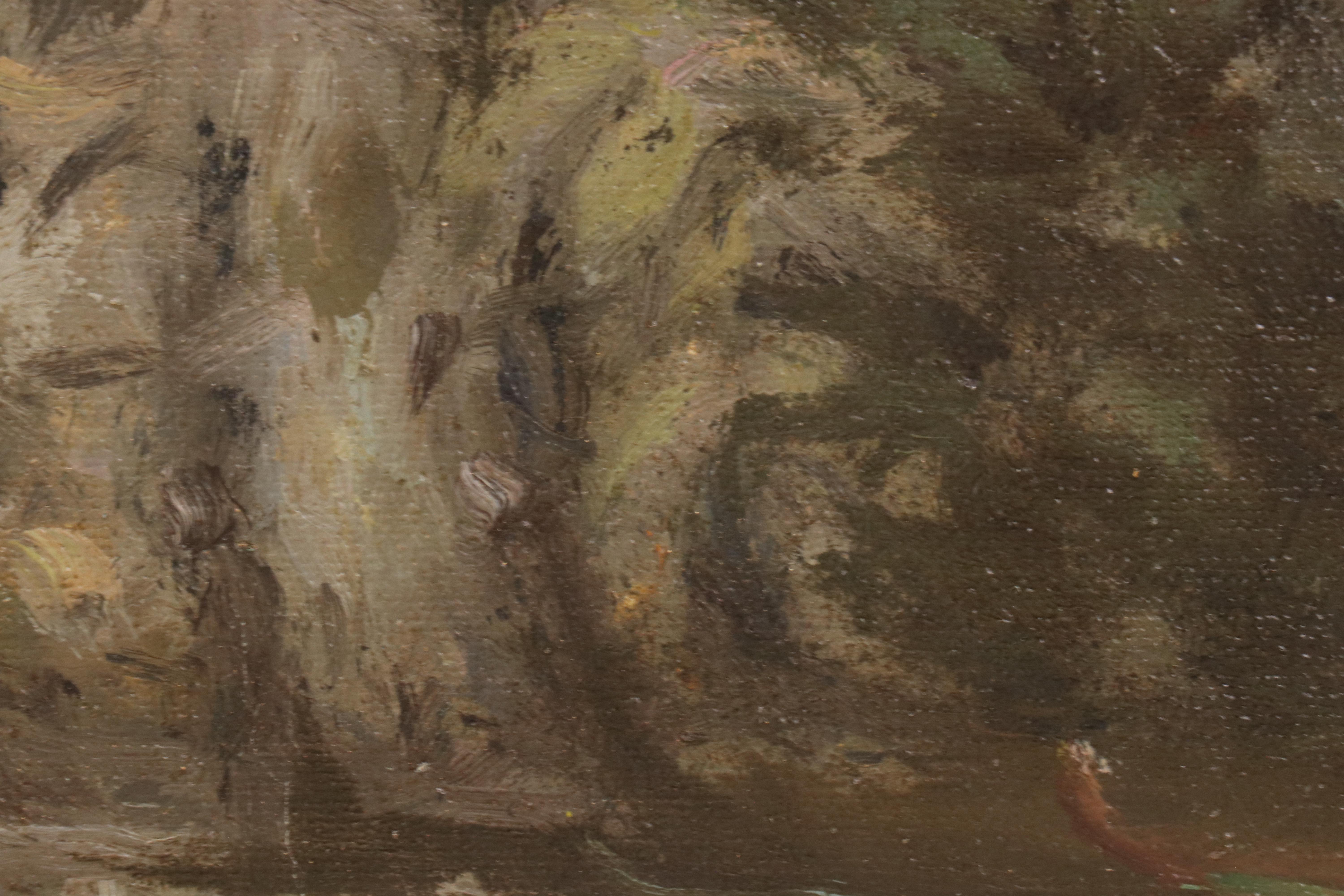 Charles Alfred Meurer Landscape Oil Painting "Ducks on Pond," 1941