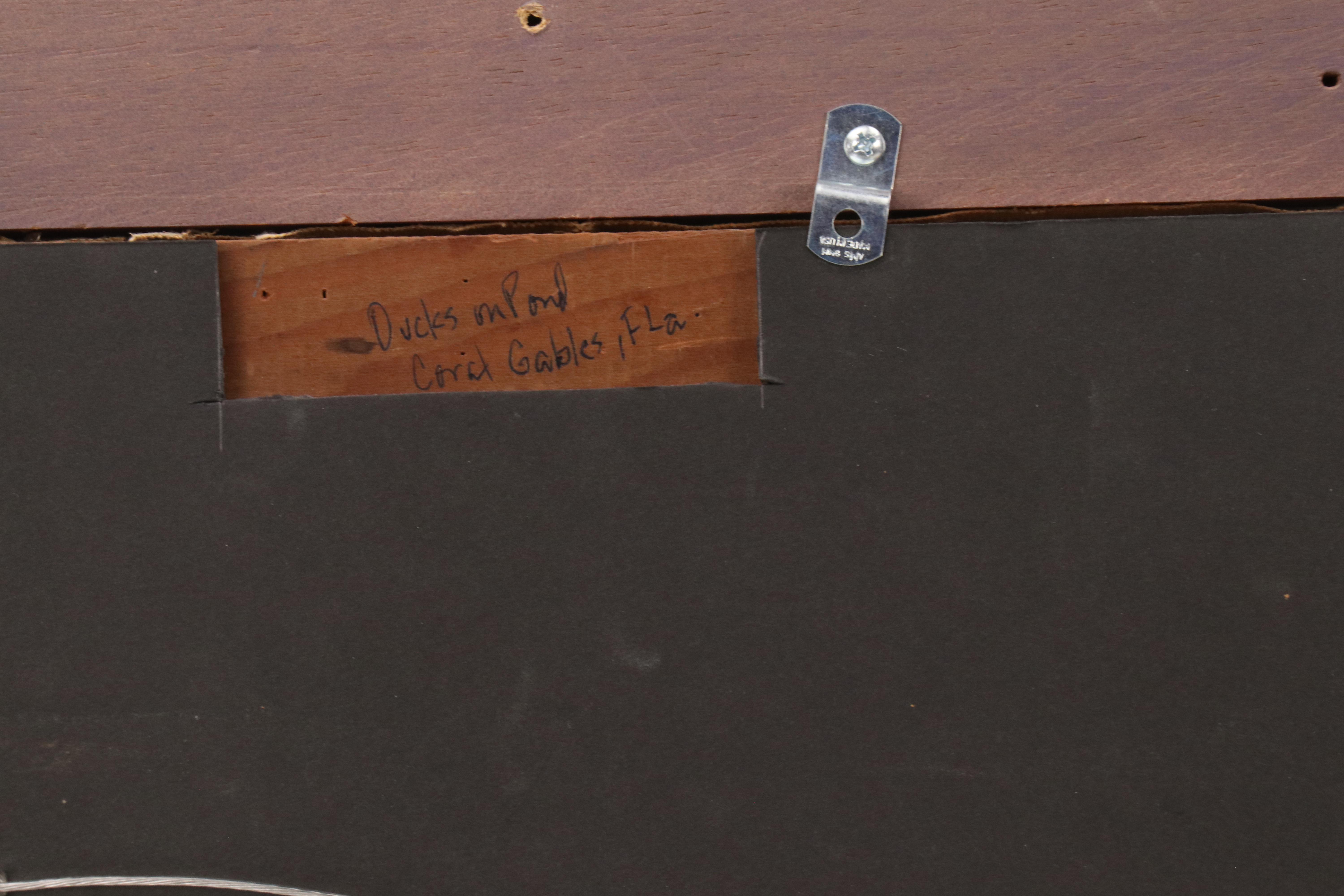 Charles Alfred Meurer Landscape Oil Painting "Ducks on Pond," 1941