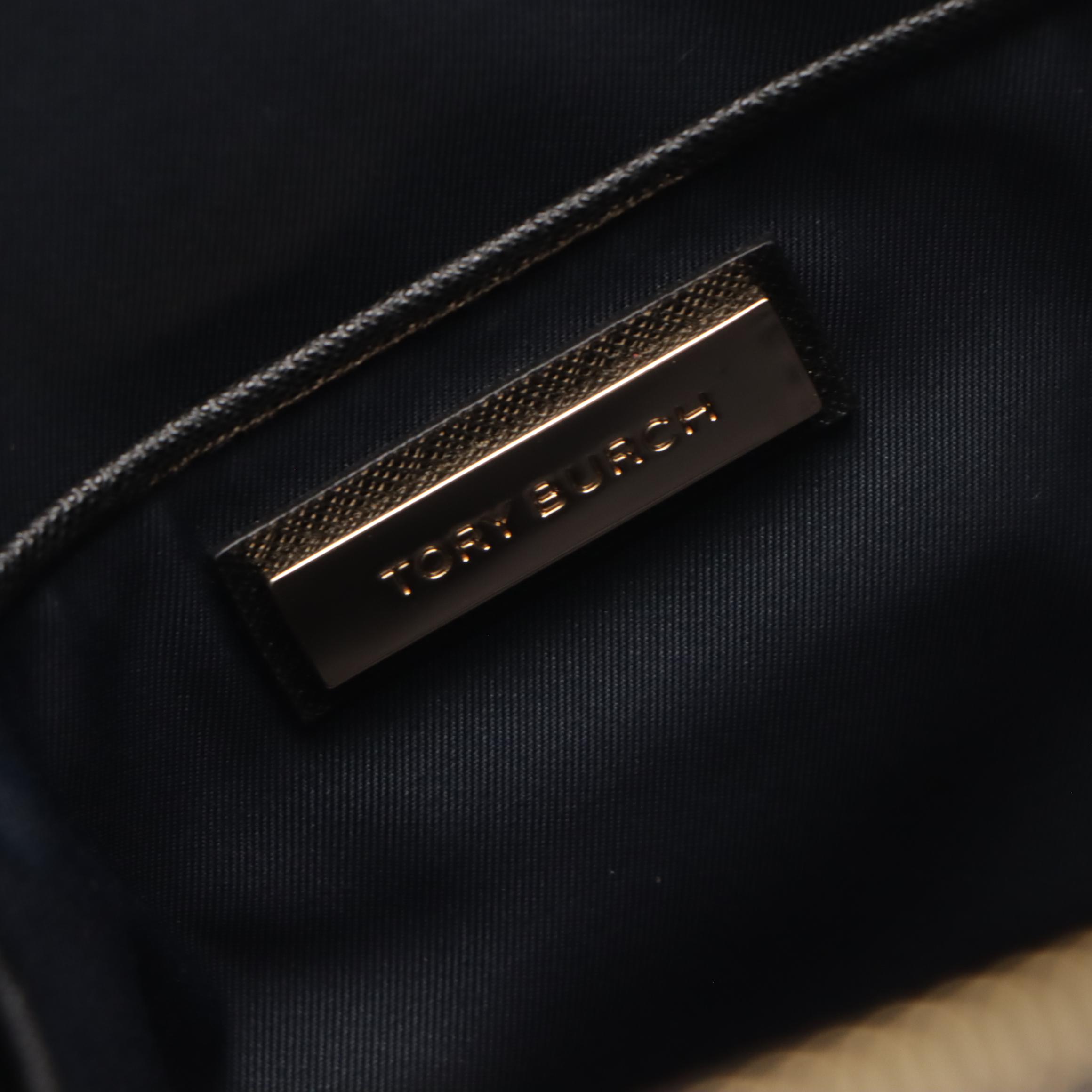 Tory Burch "Robinson" Double-Zip Tote Bag in Black Saffiano Leather