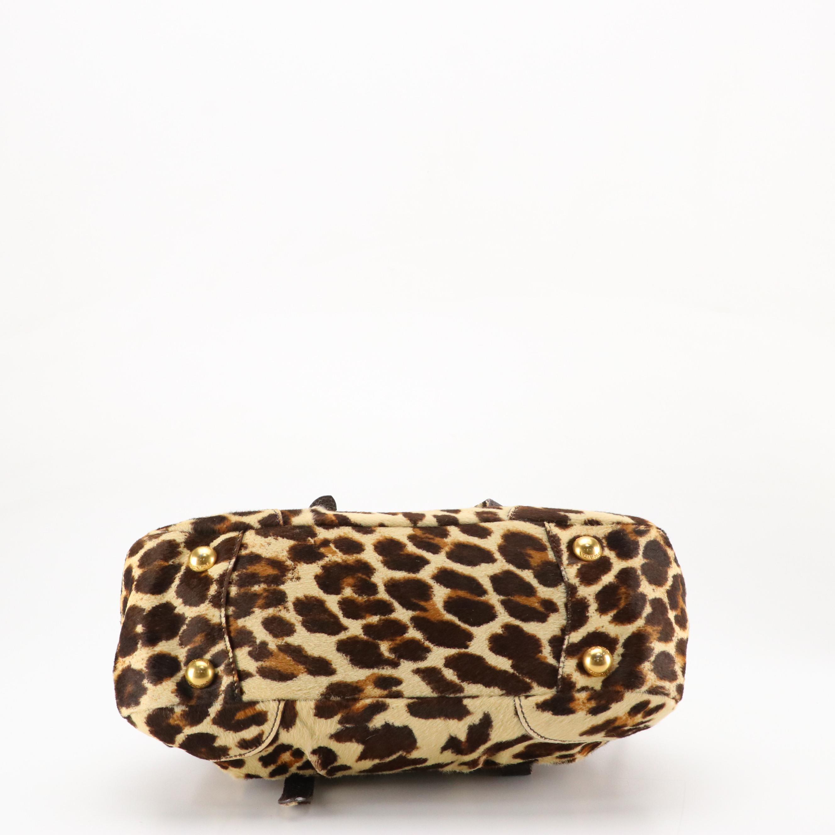 Prada Leopard Spotted Calf Hair Satchel