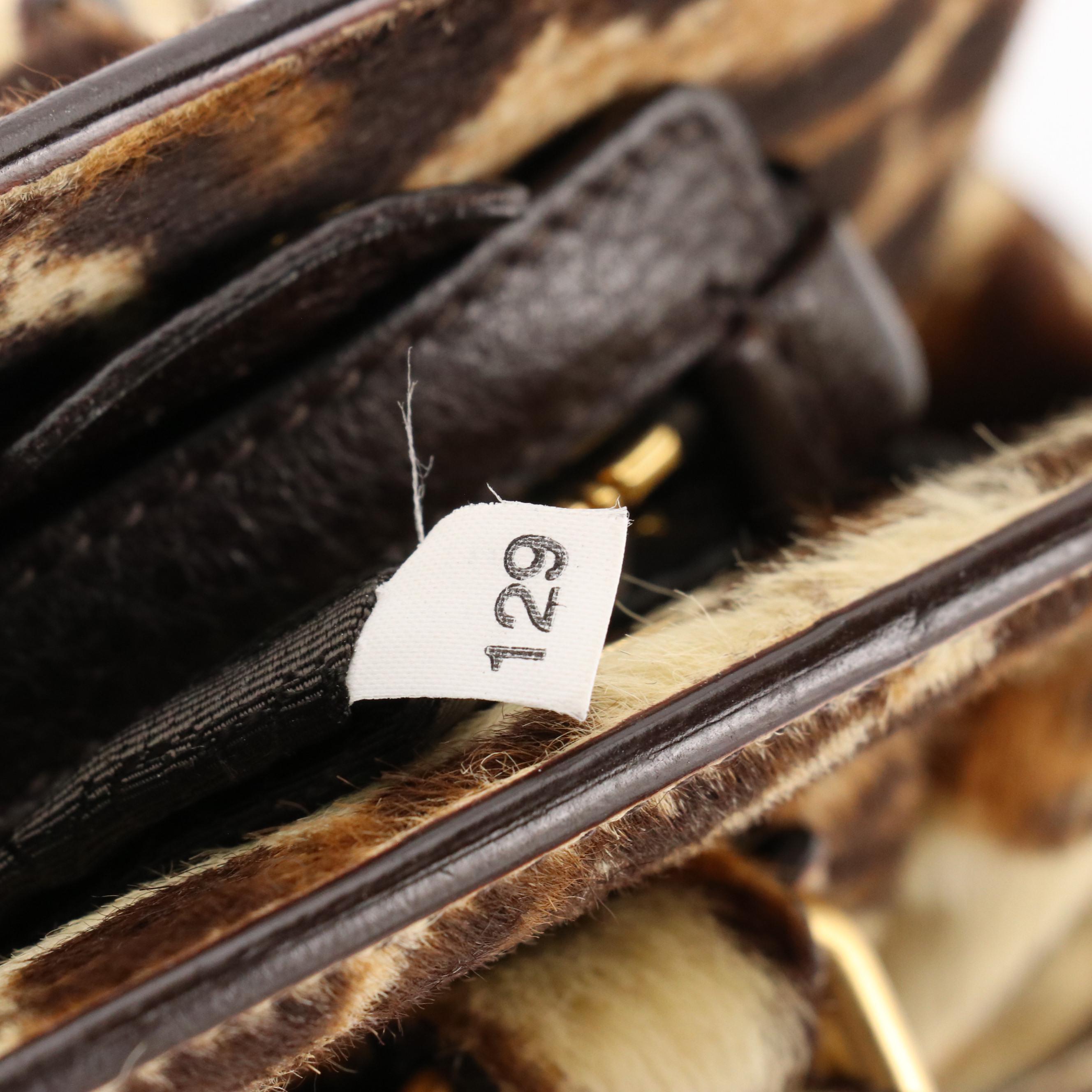 Prada Leopard Spotted Calf Hair Satchel