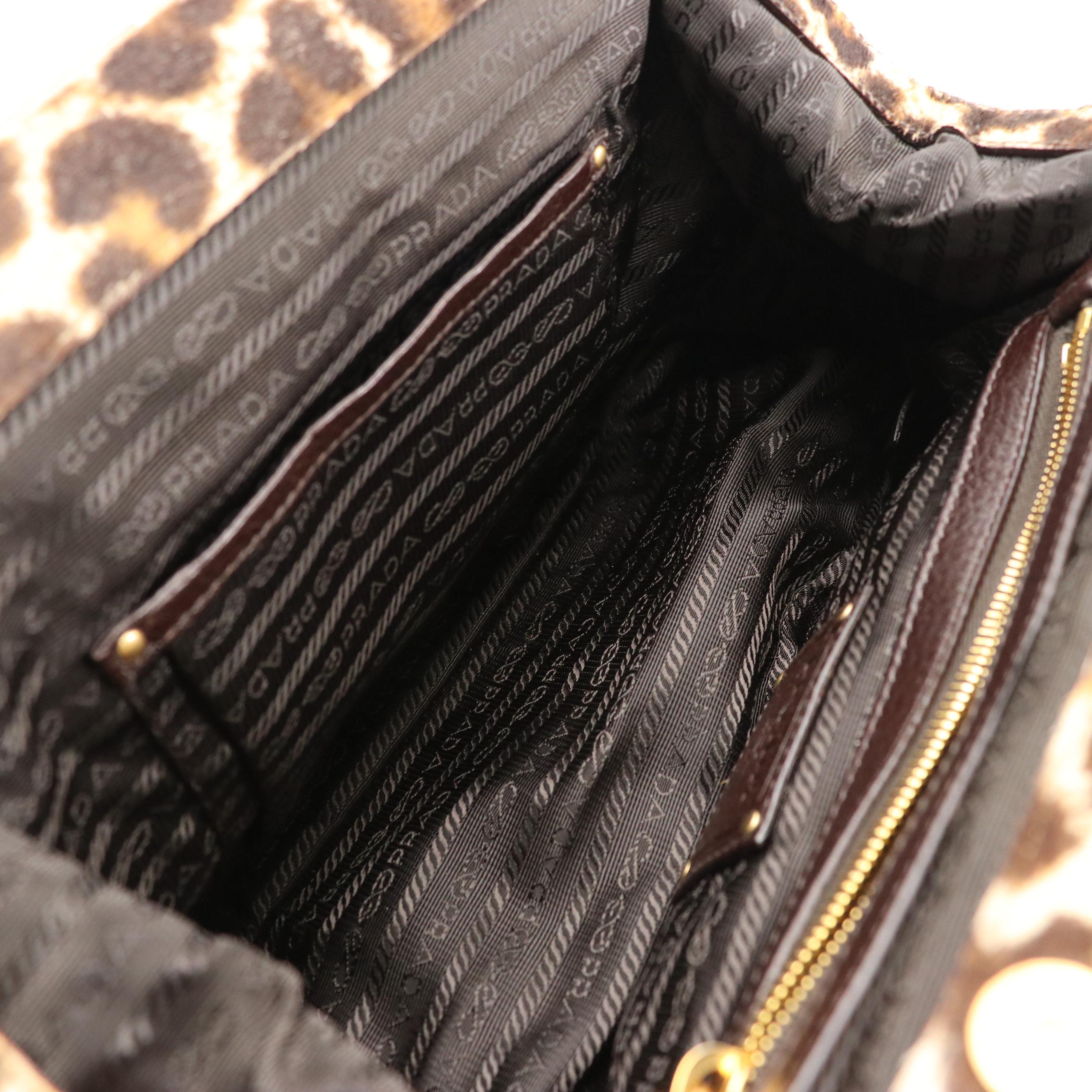 Prada Leopard Spotted Calf Hair Satchel