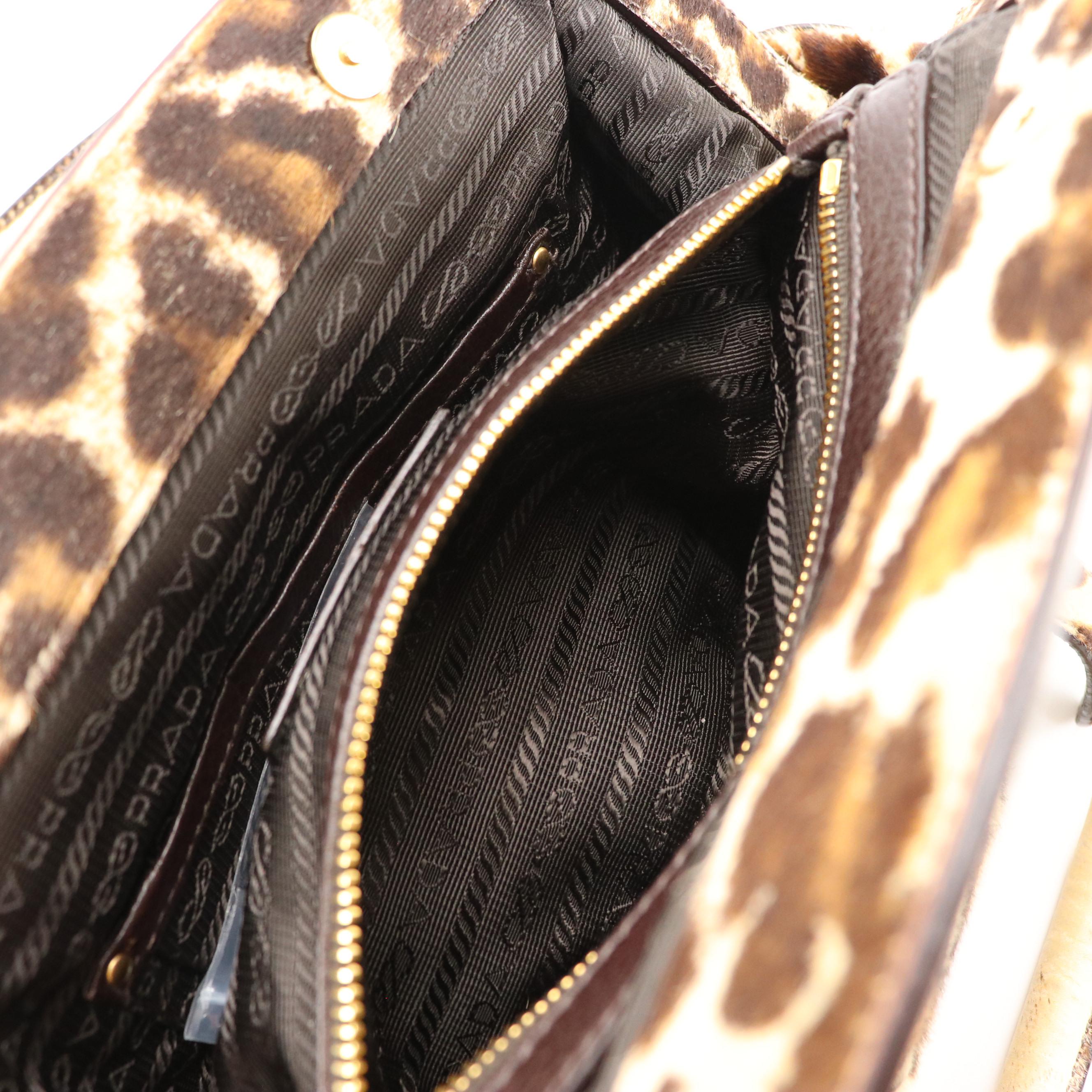 Prada Leopard Spotted Calf Hair Satchel