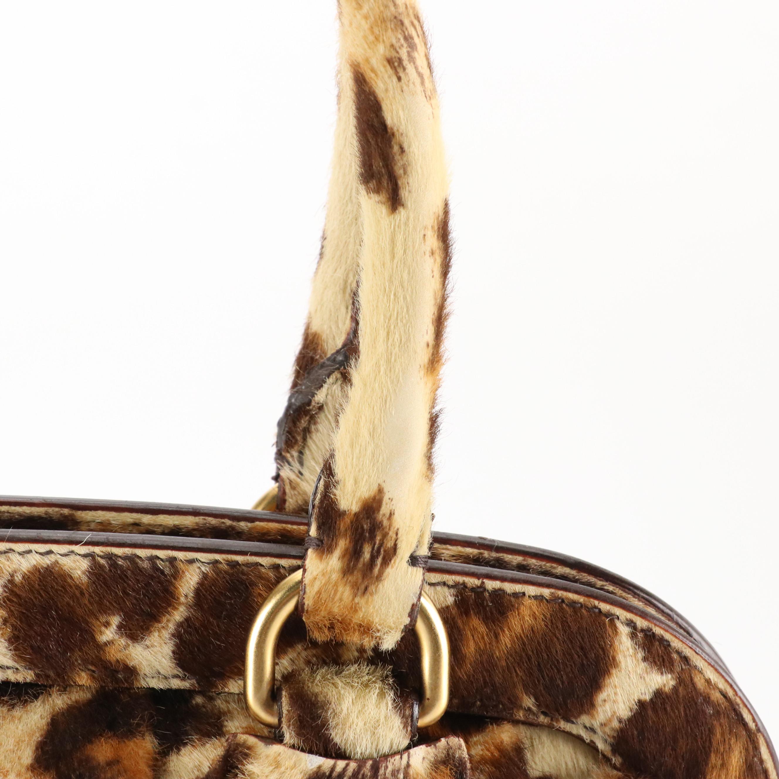 Prada Leopard Spotted Calf Hair Satchel