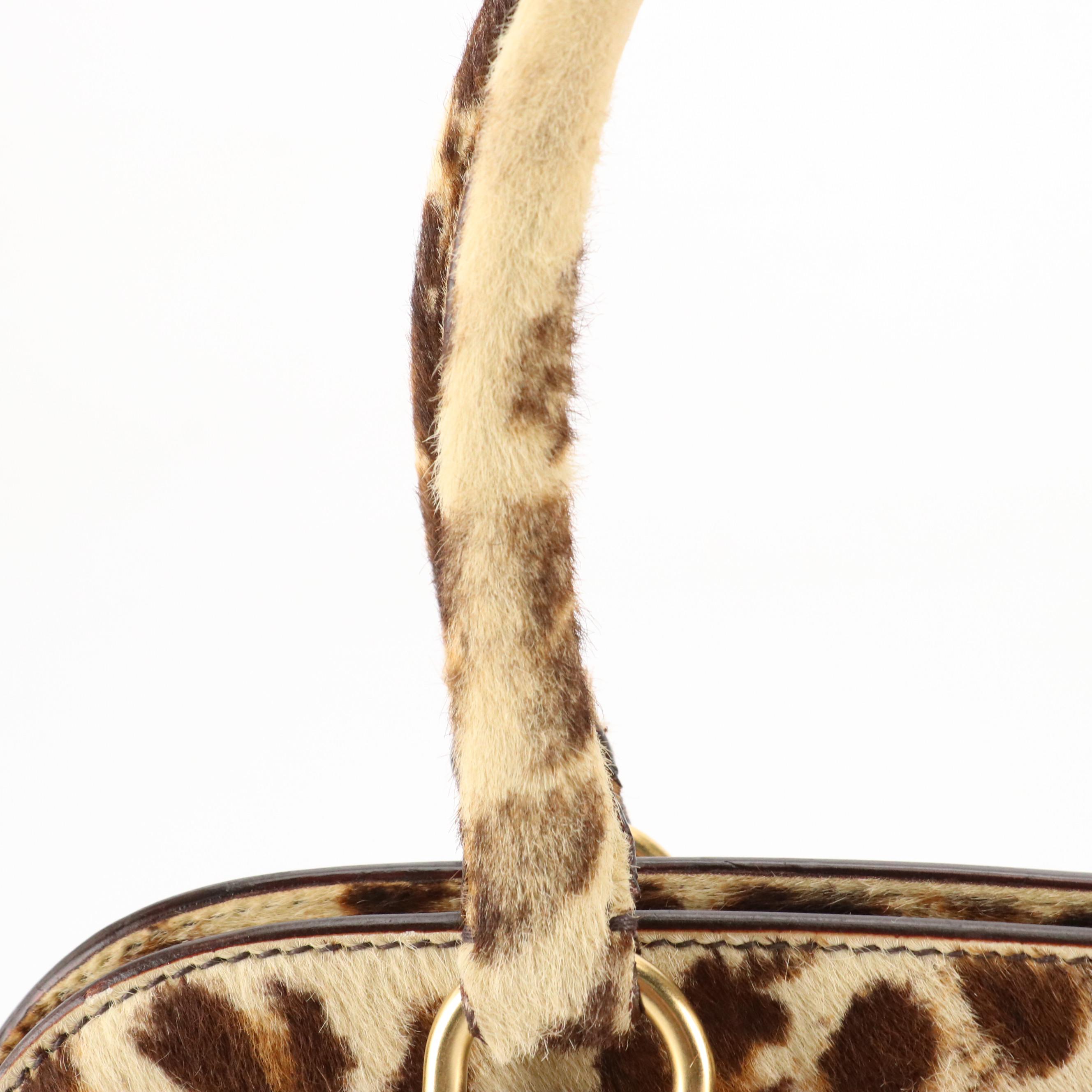Prada Leopard Spotted Calf Hair Satchel