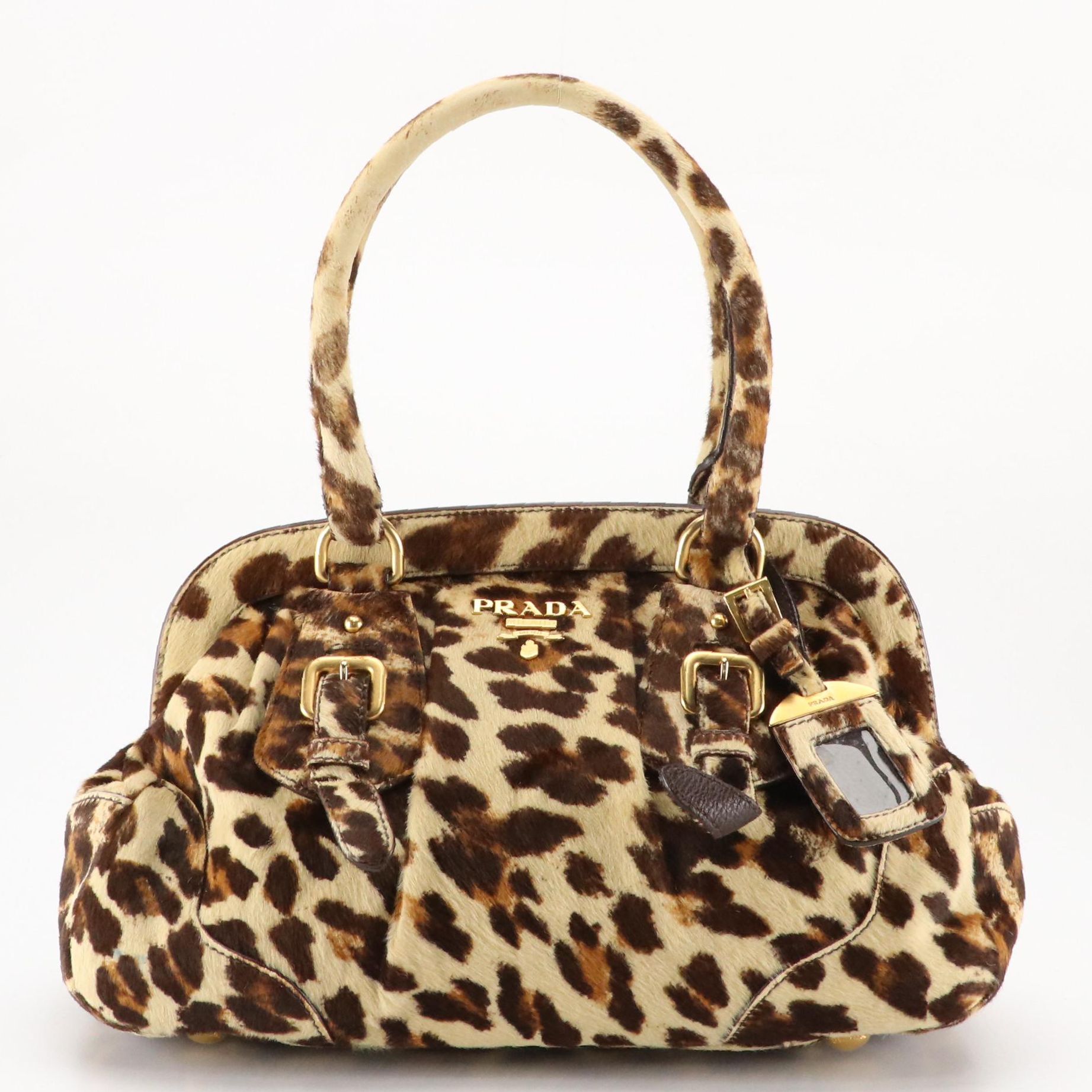 Prada Leopard Spotted Calf Hair Satchel