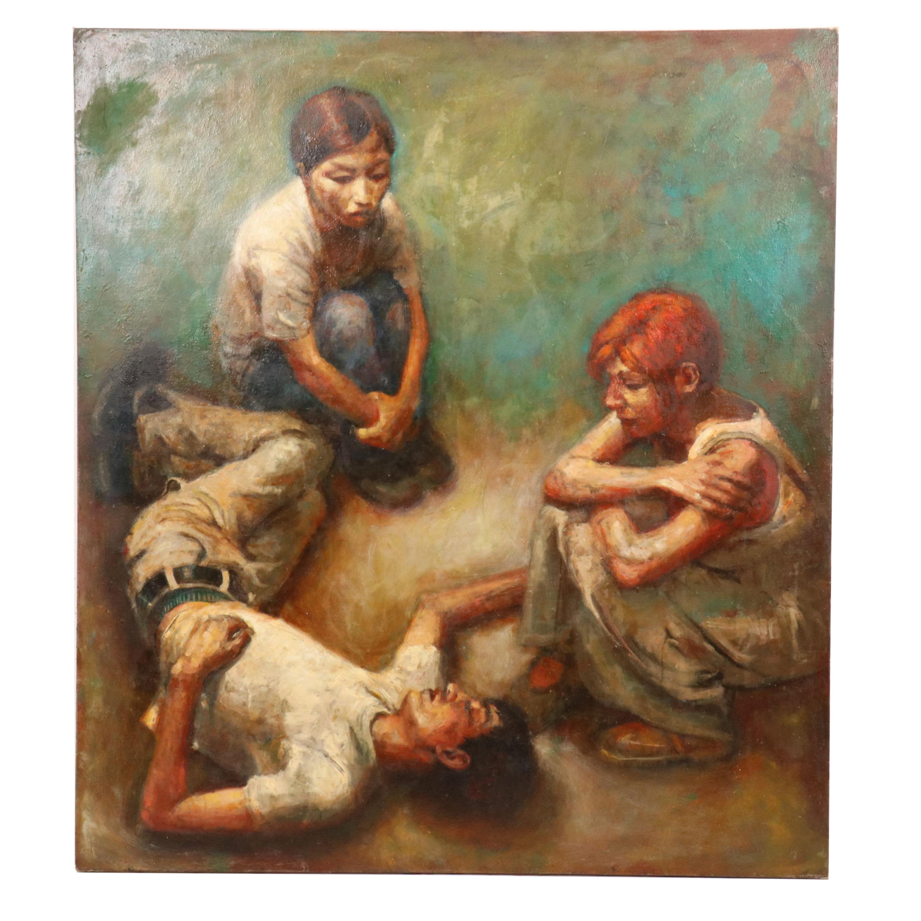 Peter Bernal Oil Painting "Support Wrong, Support Right," 1999