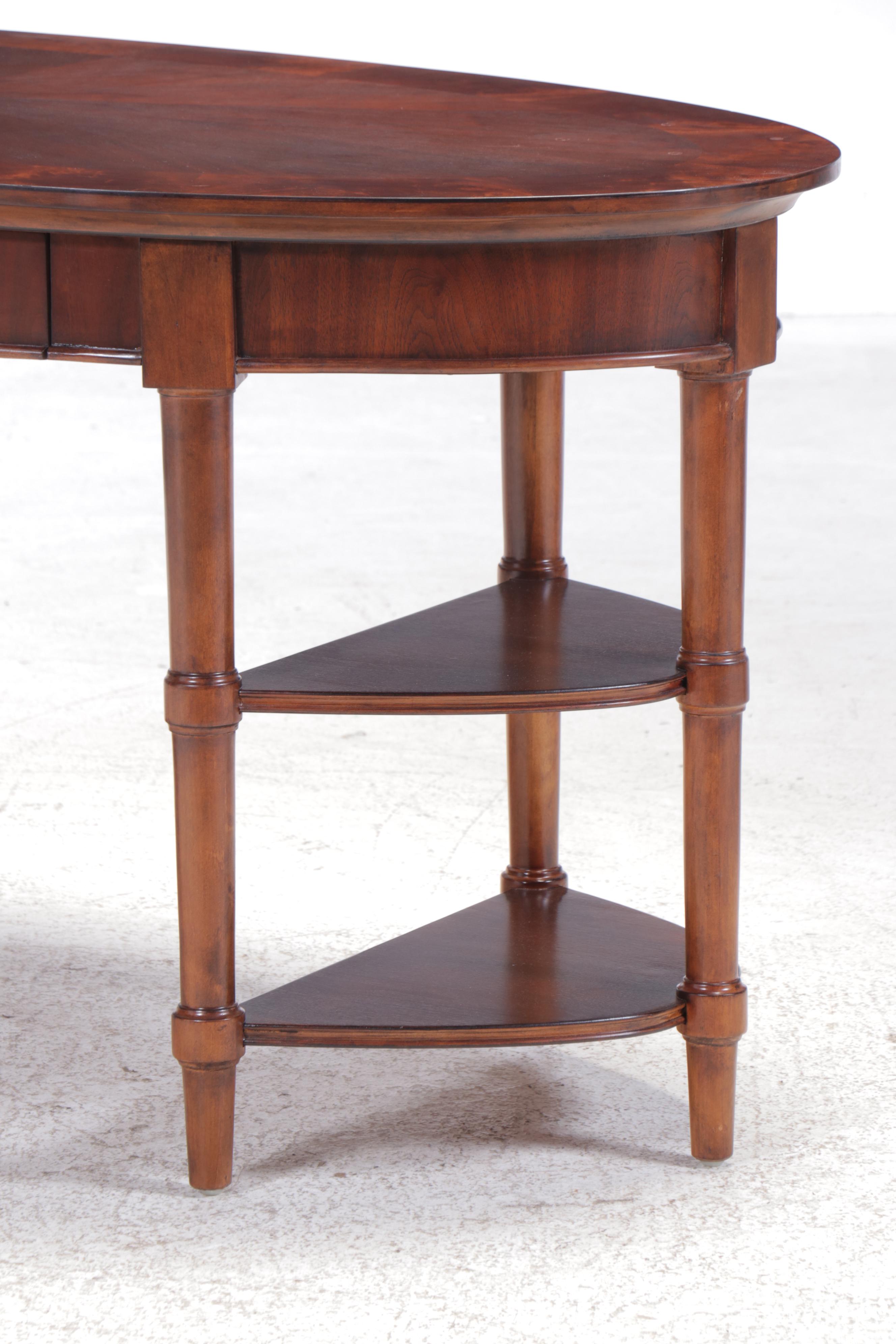 Stanley Furniture Contemporary Regency Style Mahogany Finish Oval Desk